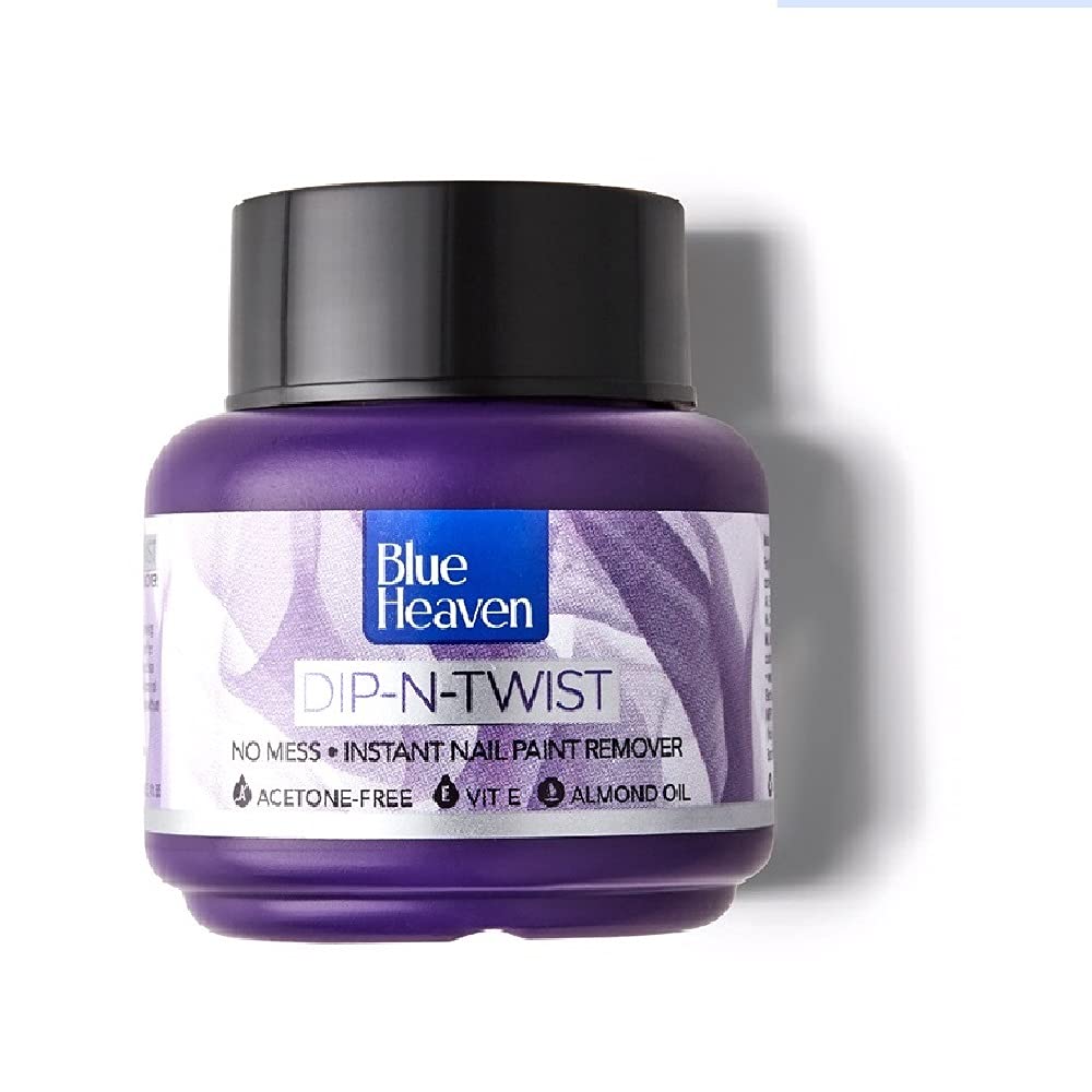 Blue Heaven Gentle Nail Polish Remover 125ml & Dip & Twist Nail Polish Remover 40ml - Acetone-Free Formula for Home & Salon Nail Care