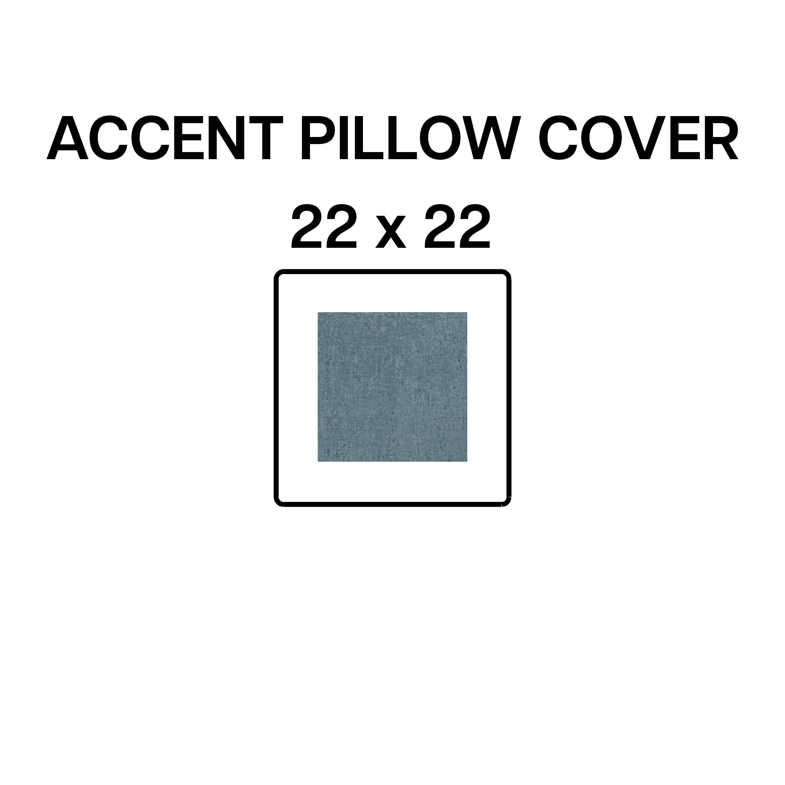 22x22 Inch Steel Blue Accent Pillow Cover - Premium Decorative Throw Pillow Case for Sofa, Bed & Home Decor - BP 643 36