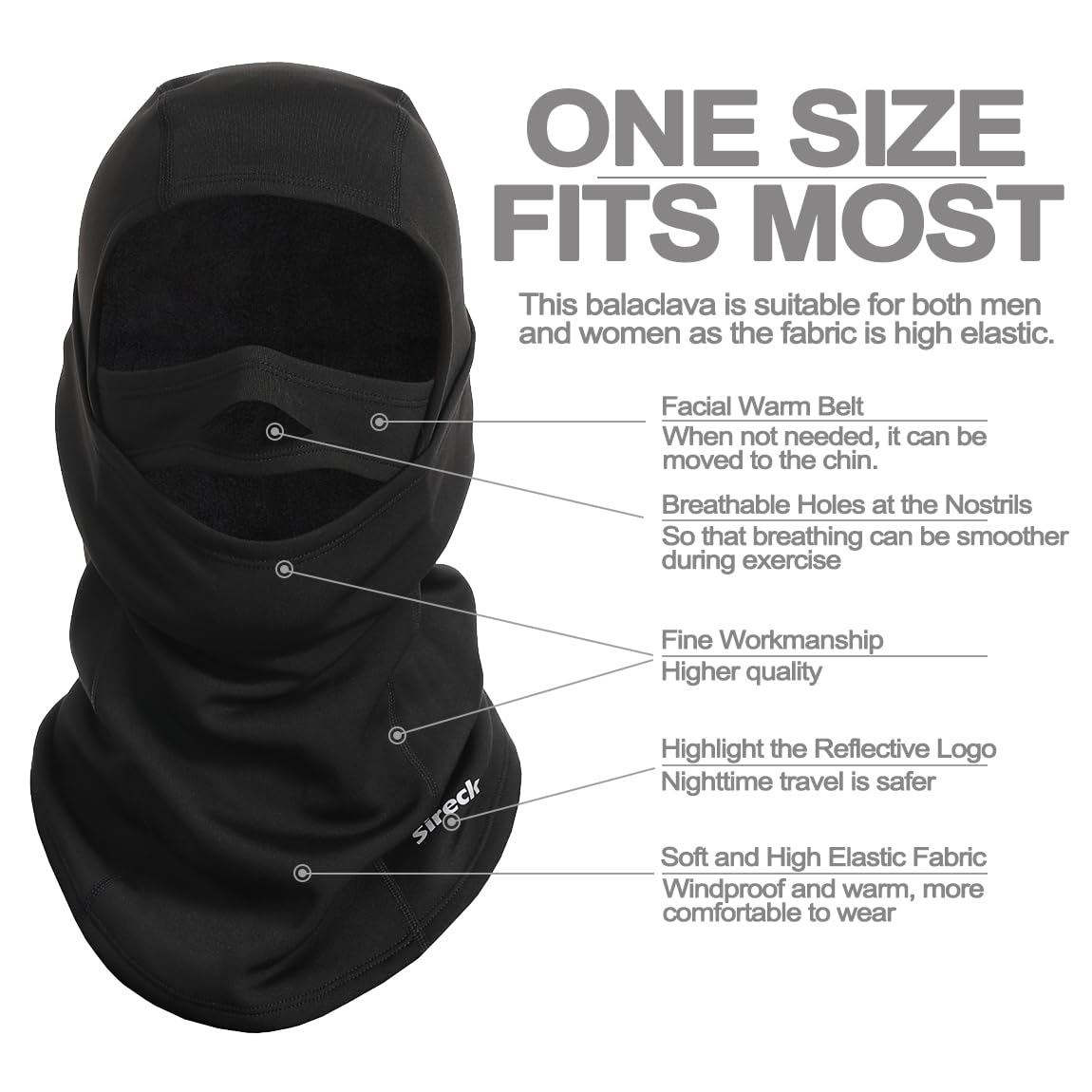 Balaclava Ski Mask - Fleece Thermal Winter Face Cover for Men & Women - Cold Weather Gear for Skiing, Motorcycle Riding, Hunting & Outdoor Activities