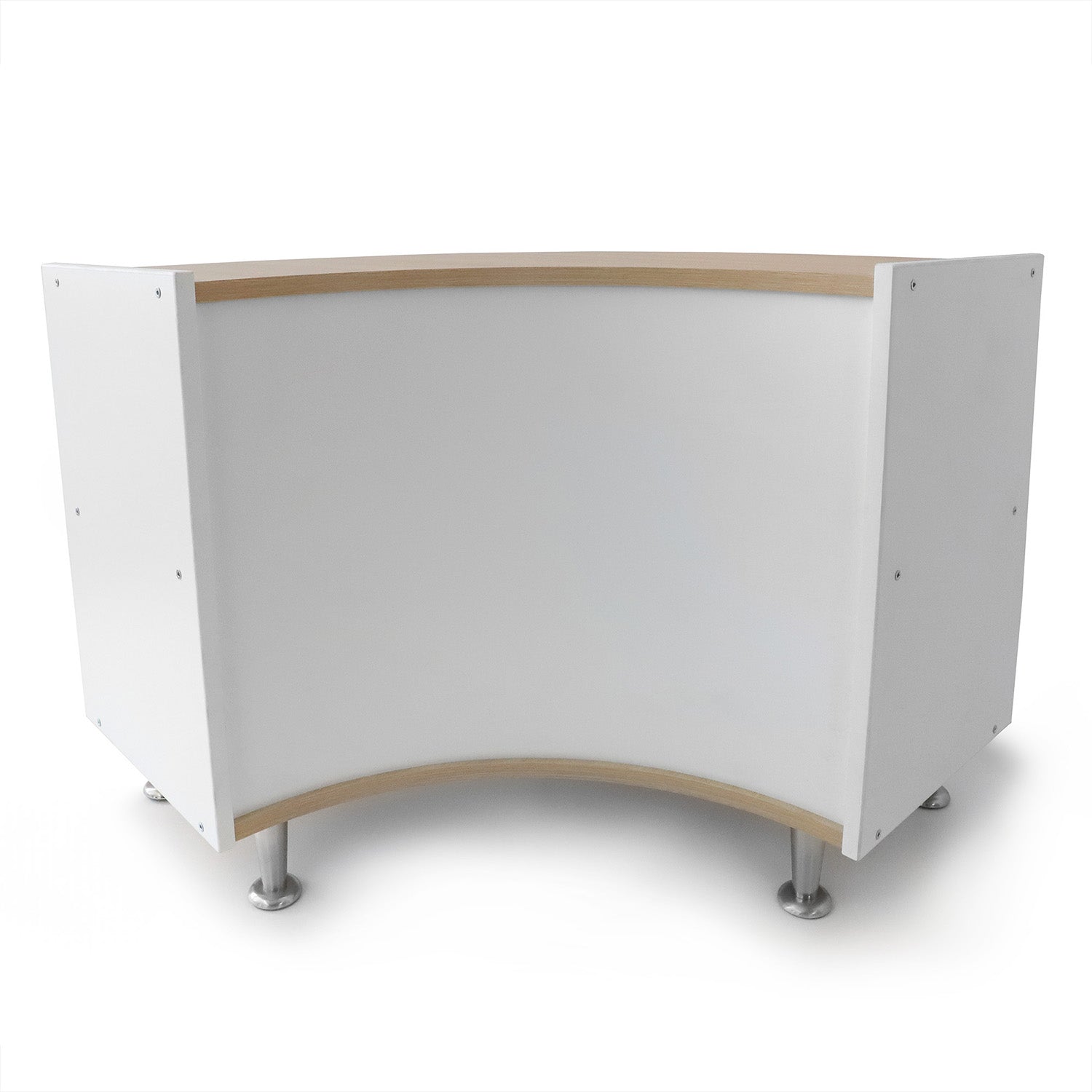 Elevated™ Curve-In Storage Cabinet 27H - Modern Wooden Organizer with Adjustable Shelves for Home Office, Living Room, or Bedroom Storage Solutions