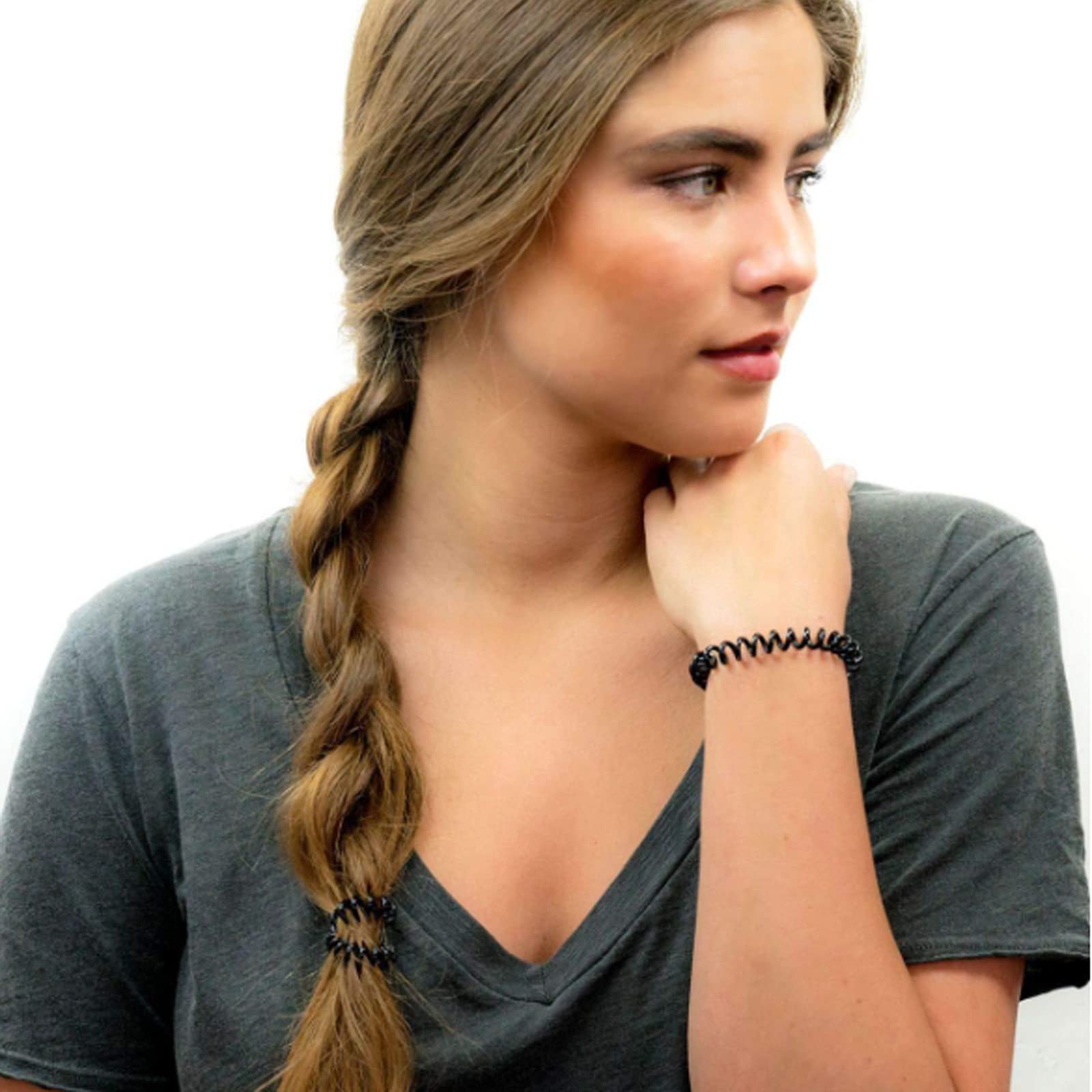 Spiral Hair Ties No Crease - 8 Pack Coil Ponytail Holders for Women, Soft Telephone Wire Hair Bands for Tight & Stylish Hairstyles - Perfect for Workouts, Yoga, Office & Everyday Use