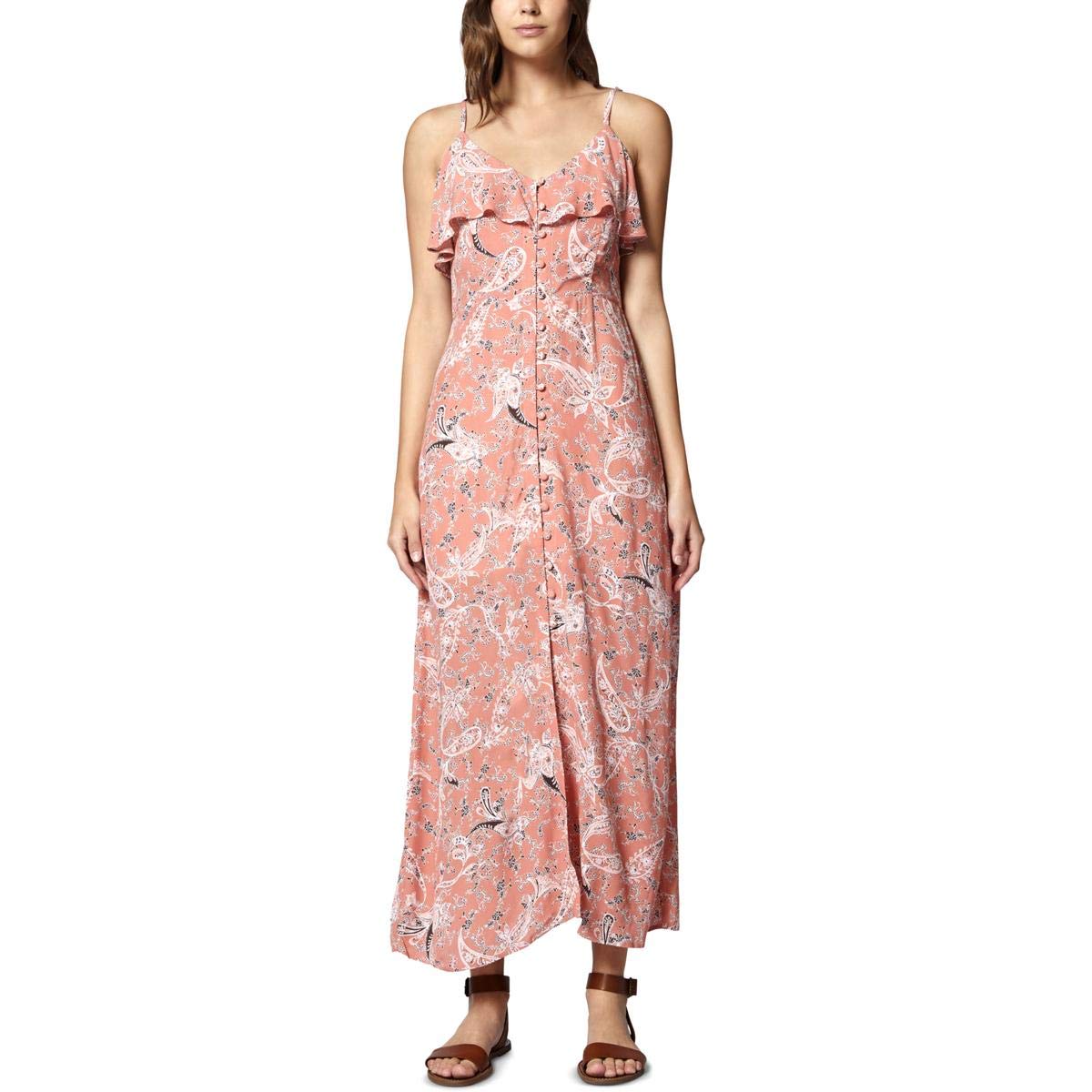 Sanctuary Women's Floral Print Spaghetti Strap Maxi Dress - Pink, Size M | Summer Beach Dress, Boho Chic Outfit for Vacations & Date Nights