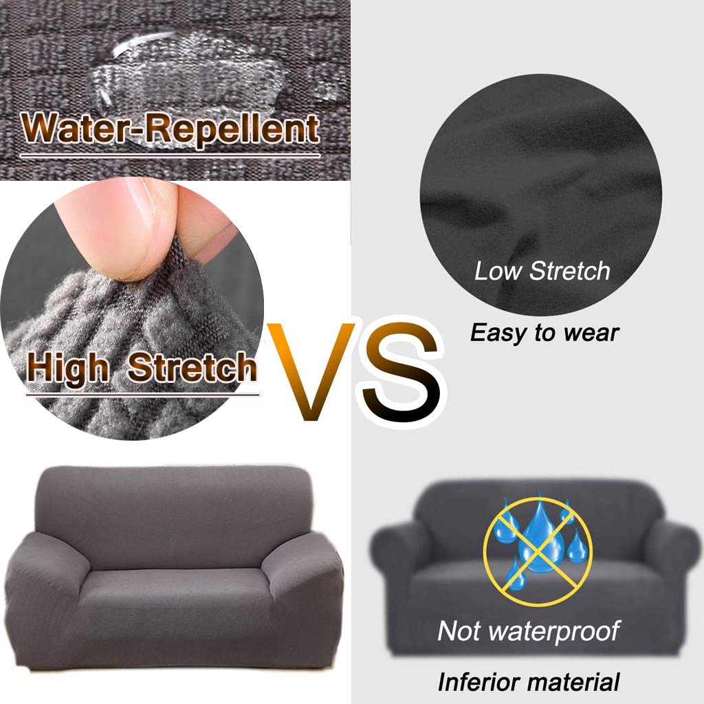 Waterproof & Dirt-Resistant L-Shaped Sectional Sofa Cover - 2PCS Stretch Chaise Slipcover for Left/Right L-Shaped Couches - Protects Against Spills, Pet Hair & Stains (Silver Grey) - Perfect for Homes with Kids, Pets or Frequent Entertaining
