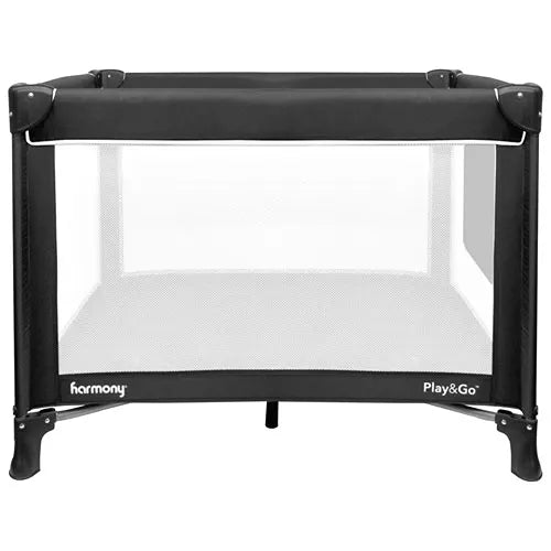 Harmony Play & Go Portable Play Yard for Babies & Toddlers - Black | Indoor & Outdoor Safe Playpen for Home, Travel & Daycare