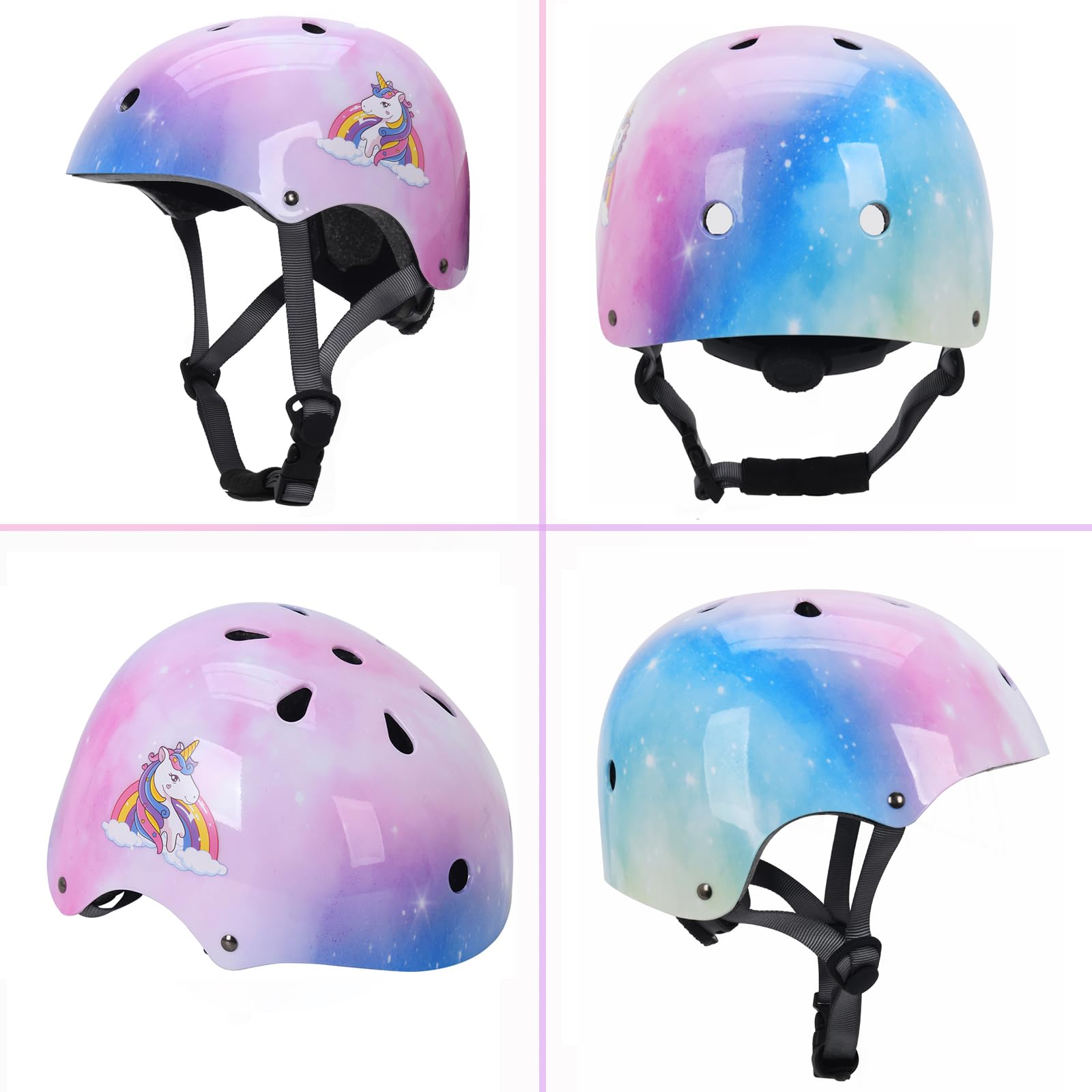 **Kids Safety Helmet with Knee Pads, Elbow Pads & Wrist Guards - Protective Gear Set for Boys & Girls Ages 3-8 - Perfect for Roller Skating, Skateboarding, Scooter & Bicycle Riding - Ideal for Outdoor Play & Sports Safety**