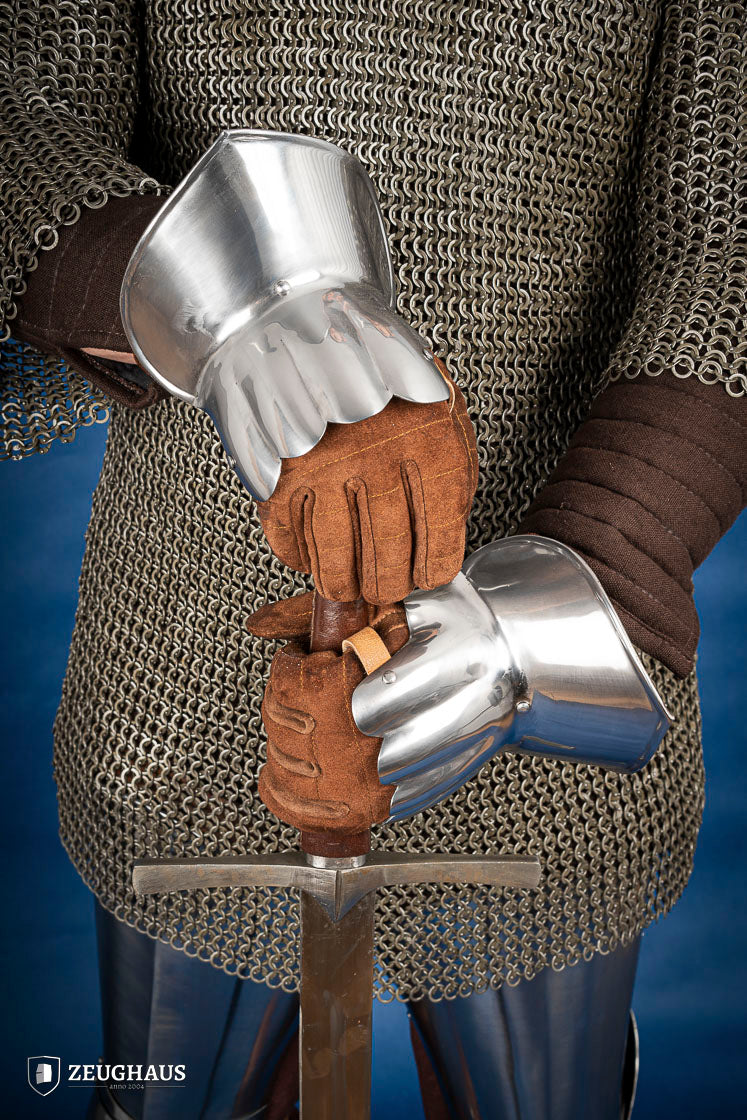 1.6mm Polished Demi Gauntlets - Premium Stainless Steel Armor Gloves for Medieval LARP, Cosplay & Renaissance Faire - Perfect for Historical Reenactments & Fantasy Costumes