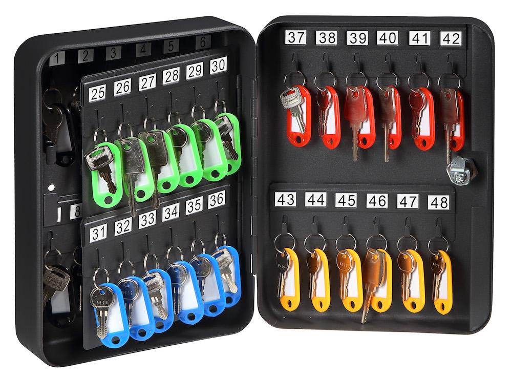 Honeywell 6106 48-Key Steel Security Box with Key Lock - Secure Storage for Valuables, Documents & Keys at Home or Office