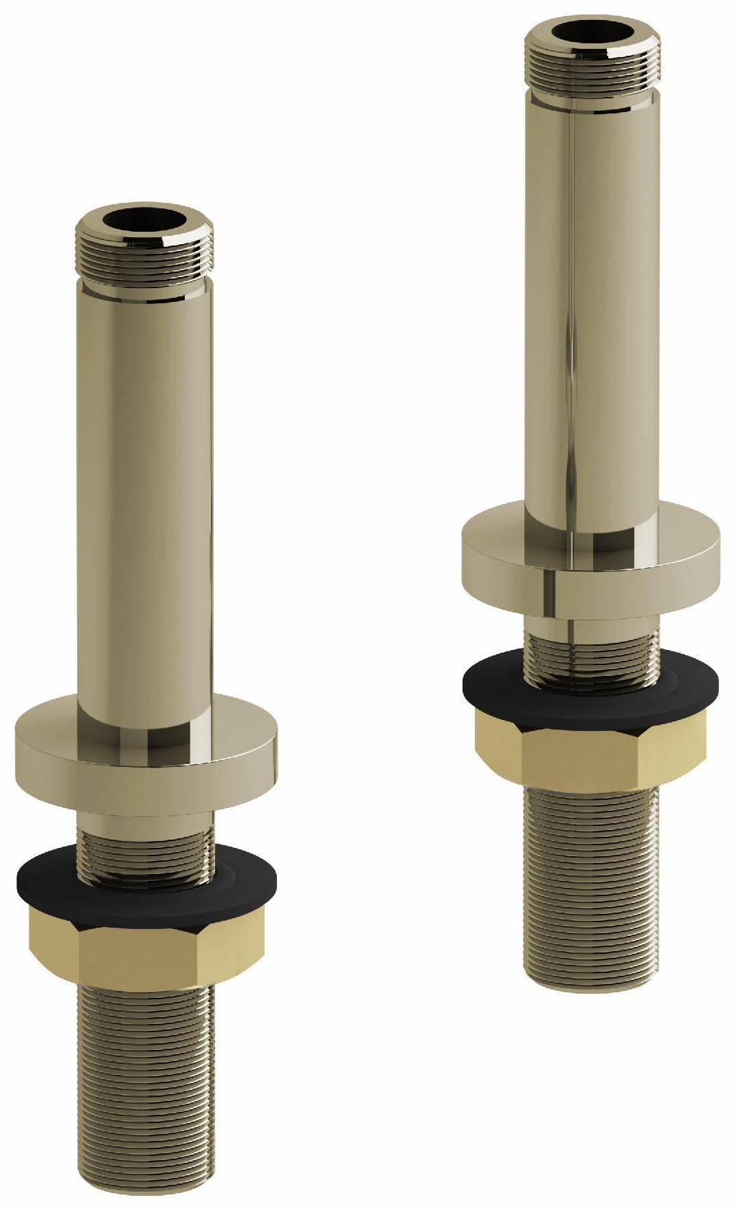 4 Deck Mount Riser Pair - Polished Nickel Bathroom Faucet Extender for Sink (TU04PN by RIOBEL) - Perfect for Modern Bathroom Renovations and Space-Saving Solutions