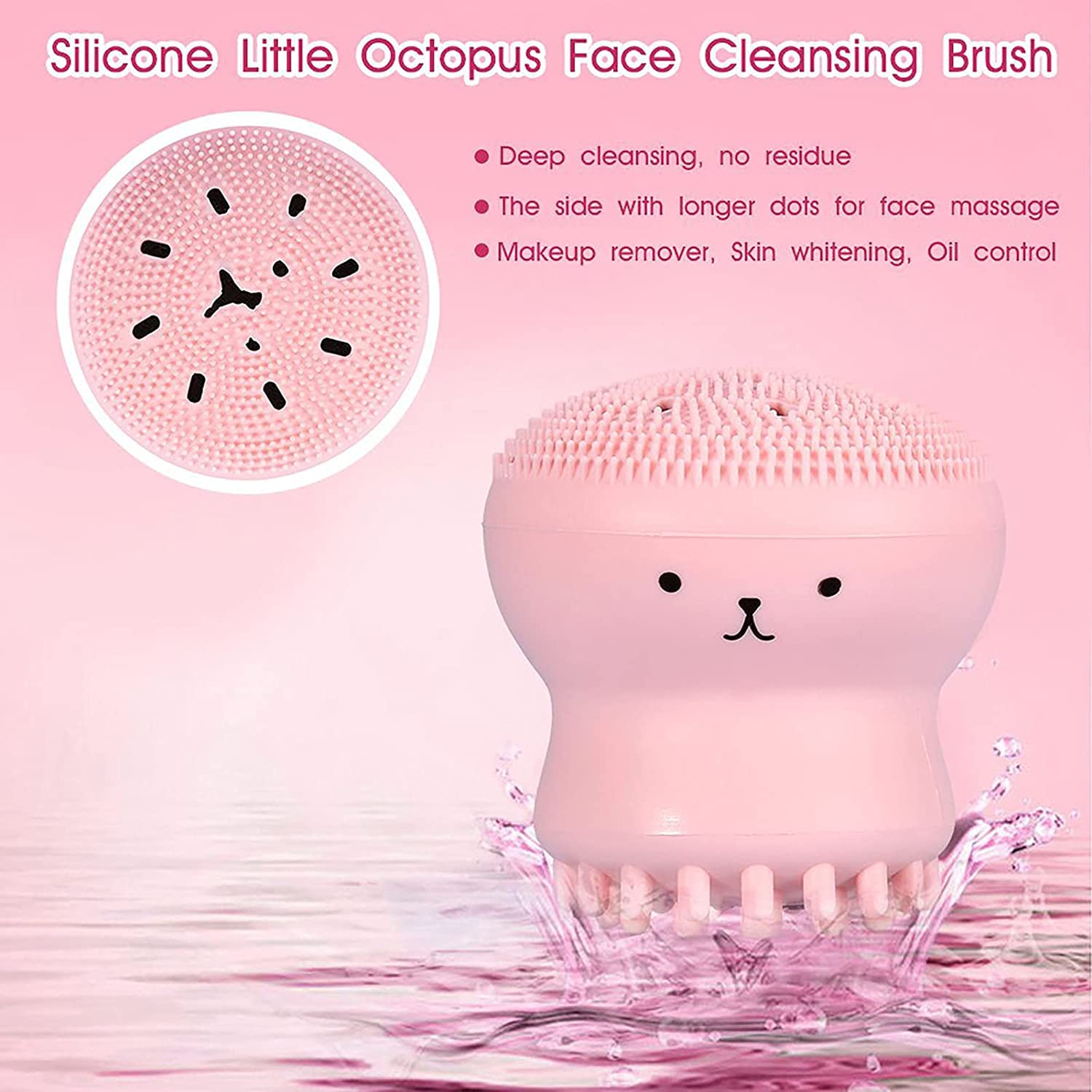 ARQIVO Octopus Shape Silicone Face Scrubber - Gentle Exfoliating Cleansing Brush for Deep Pore Cleaning - Soft Facial Cleanser & Skin Exfoliator - Perfect for Daily Skincare Routine & Makeup Removal
