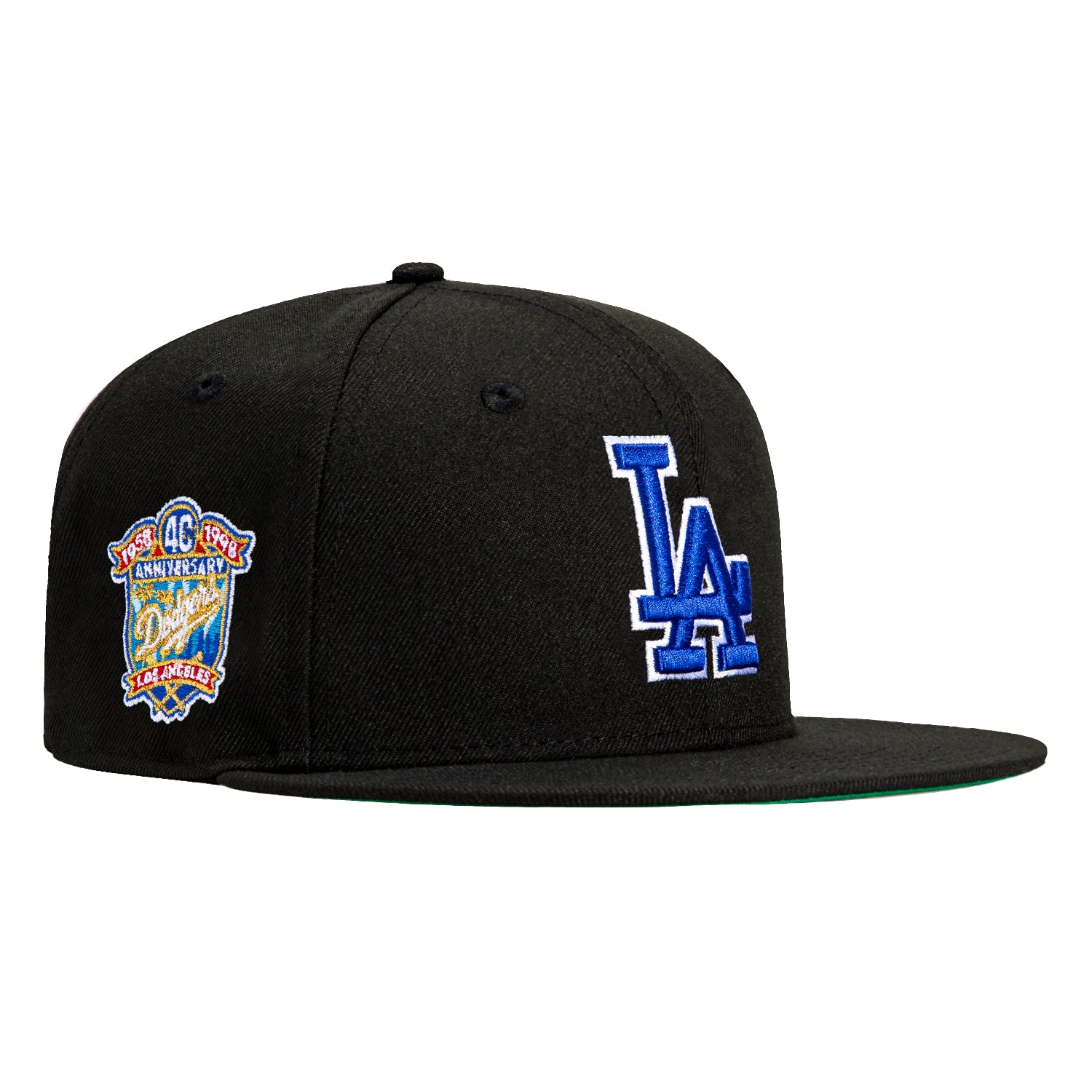 New Era 59Fifty Black Los Angeles Dodgers 40th Anniversary Patch Snapback Hat - Official MLB Baseball Cap for Men & Women - Perfect for Games, Collecting & Streetwear Fashion