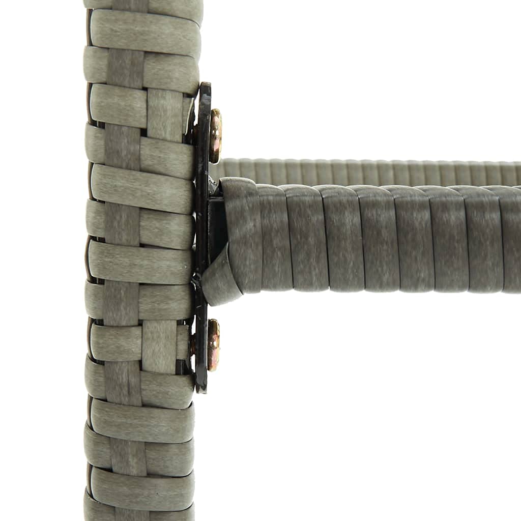 2 Pack Gray Poly Rattan Bar Stools with Cushions - Counter Height Swivel Stools for Kitchen Island, Breakfast Nook & Home Bar