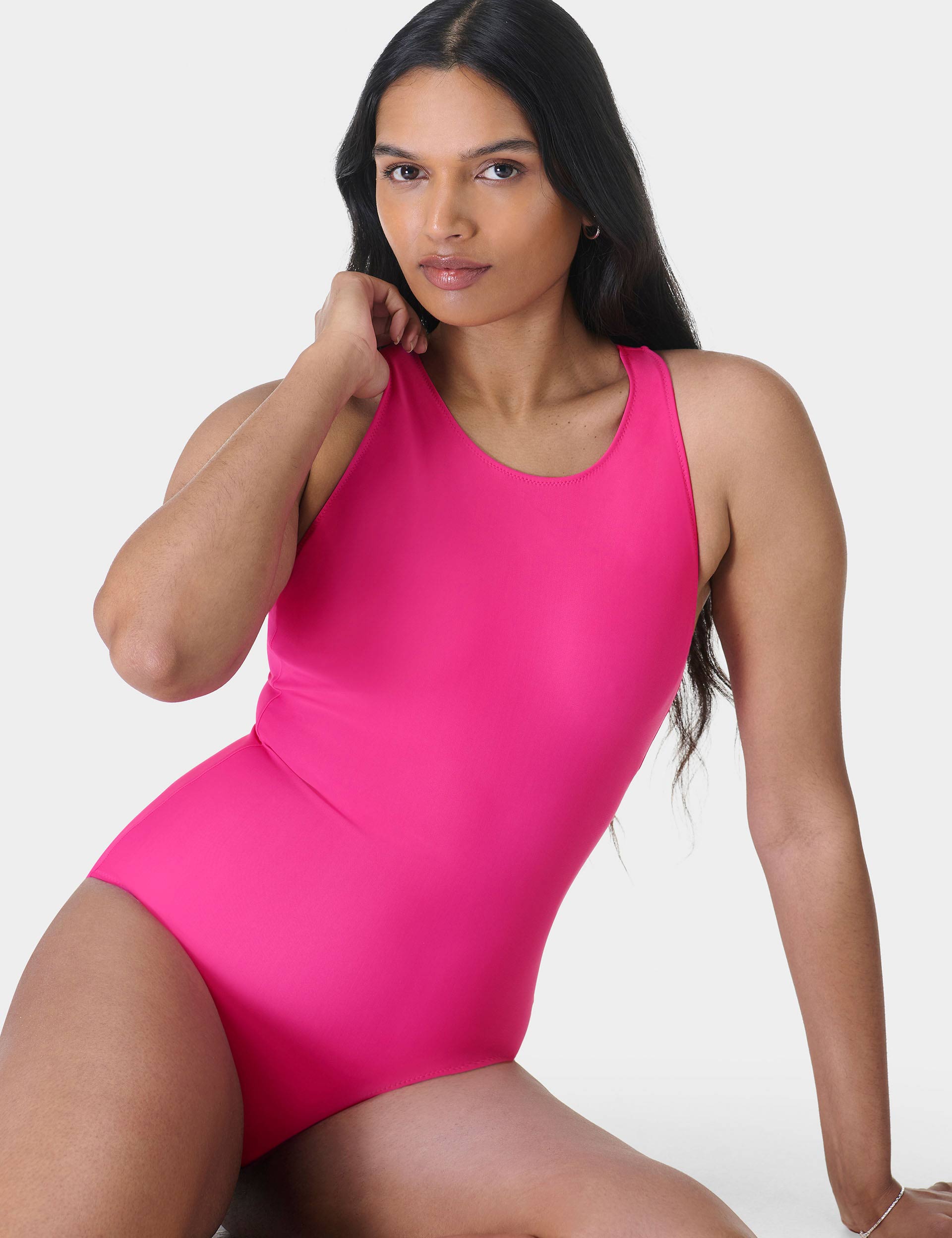 HydroPower Performance Swimsuit for Women - High-Performance Competitive Swimwear in Fuchsia Pink - Perfect for Lap Swimming, Water Aerobics & Beach Activities