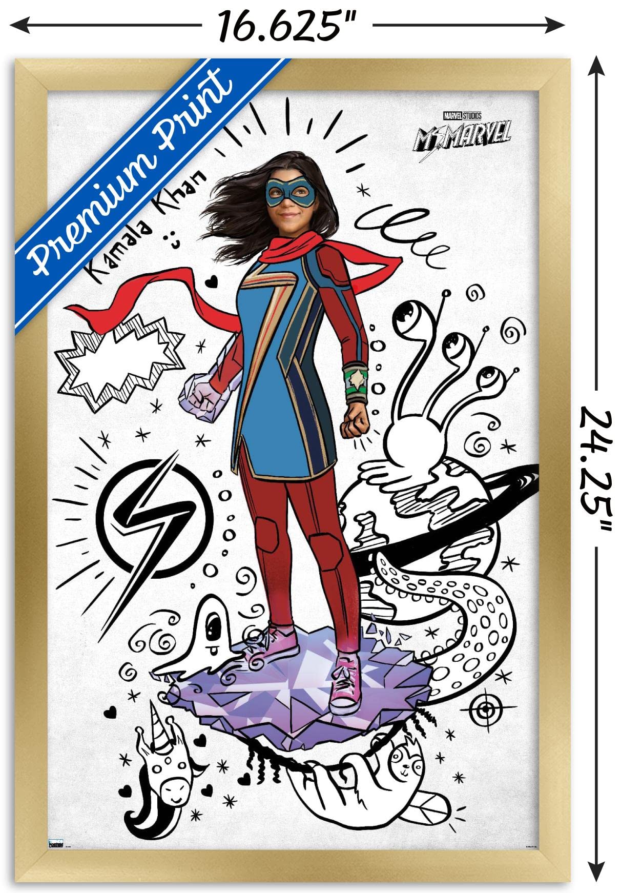 Trends International Marvel Ms. Marvel - Doodles Wall Poster 22.4