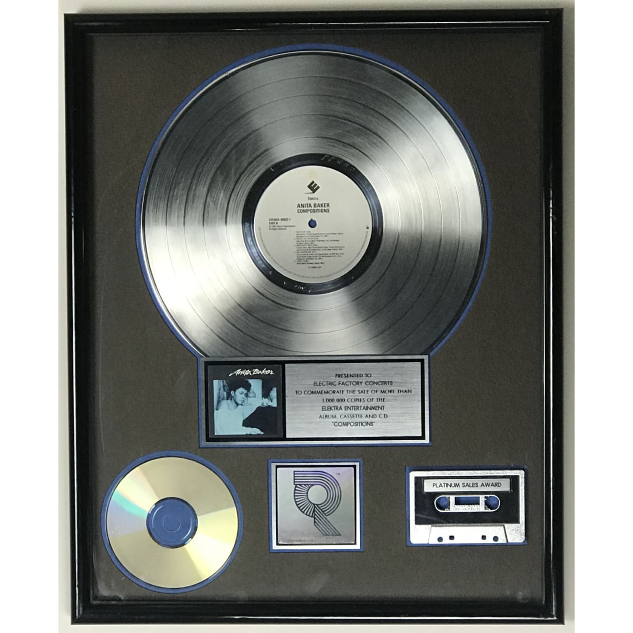 Anita Baker RIAA Platinum Album Award - Official Music Composition Award for Best R&B & Soul Albums - Perfect for Music Collectors, Fans & Display in Studios