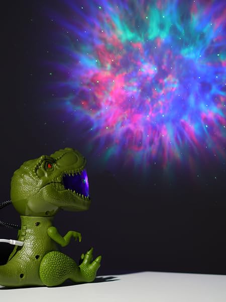 Dinosaur Galaxy Projector Night Light for Kids - Star Projector with Timer, 3D Playable Dinosaur Decor for Bedroom, Nursery & Living Room | Perfect for Sleep Aid, Birthday Gifts & Christmas Surprise