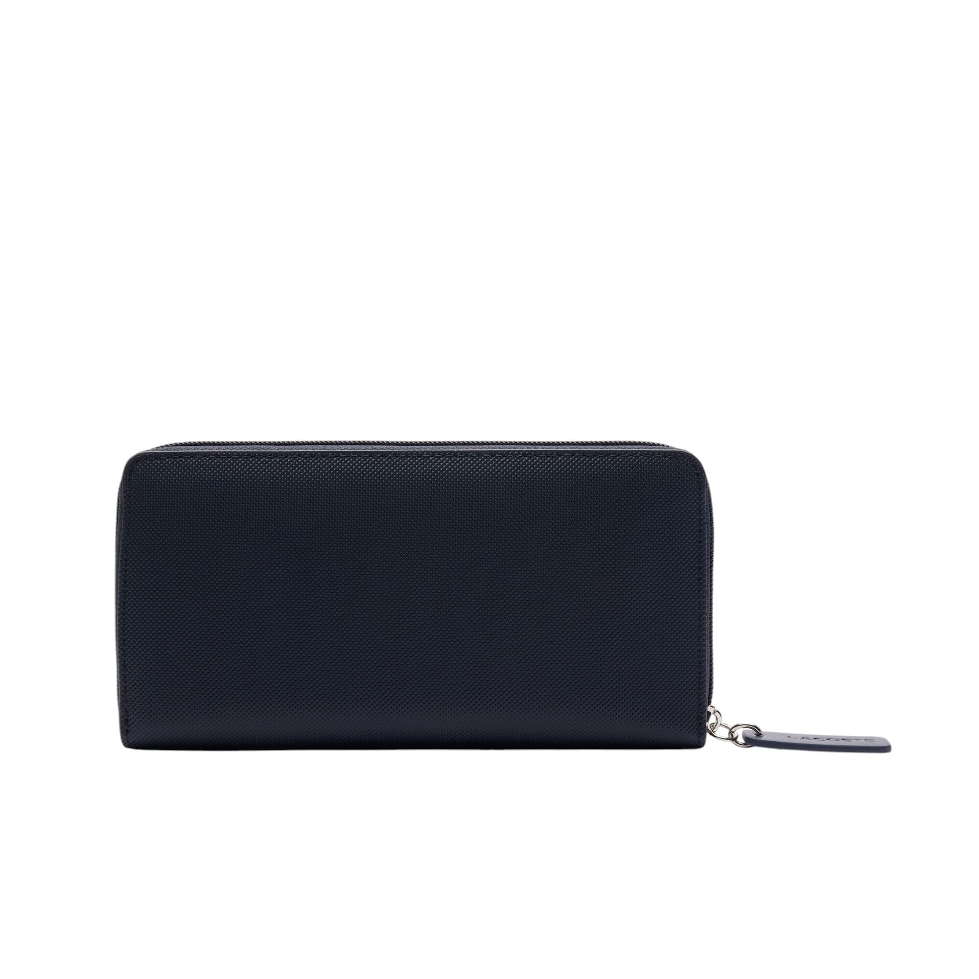 Lacoste Women's L.12 Concept Petit Pique 12-Card Zip Wallet - Slim RFID Blocking Leather Wallet for Credit Cards & ID - Perfect for Everyday Use, Travel, and Business
