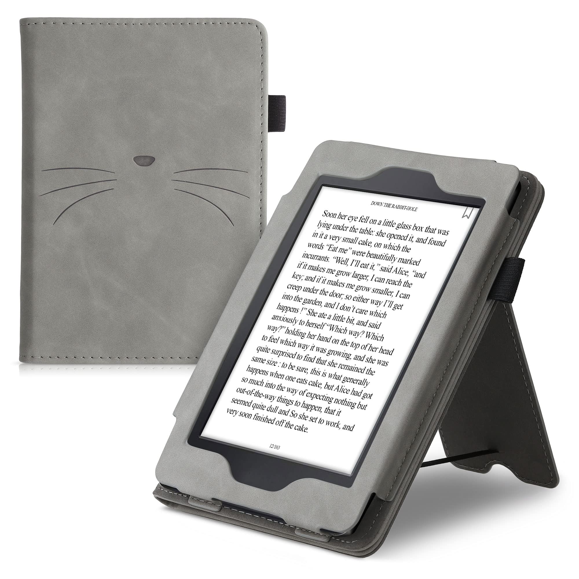 kwmobile Protective Case for Amazon Kindle Paperwhite - Slim eBook Reader Cover with Magnetic Closure (Grey) - Perfect for Reading, Travel & Daily Commute