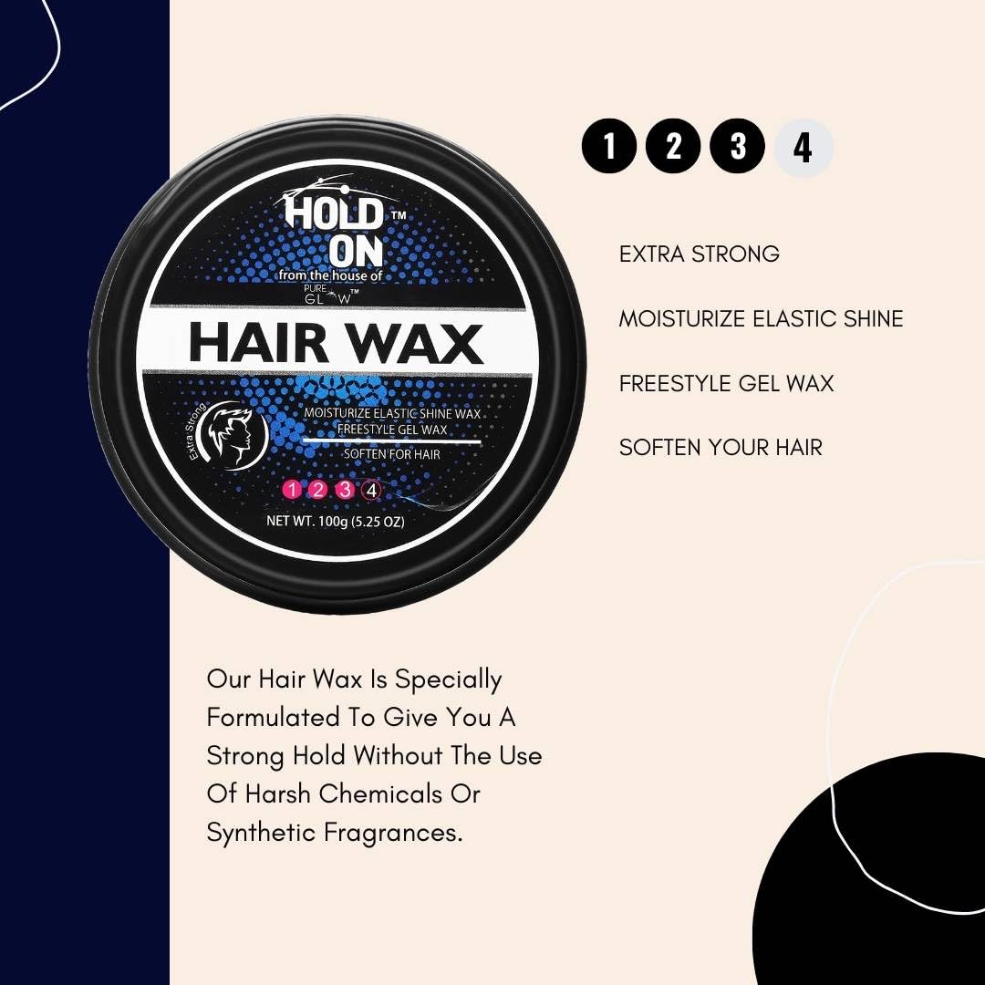 Organic Hair Wax for Men & Women - Strong Hold Styling Wax, No Side Effects, 2 Pack (100g Each) - Perfect for Daily Hairstyling, Pompadours & Textured Looks
