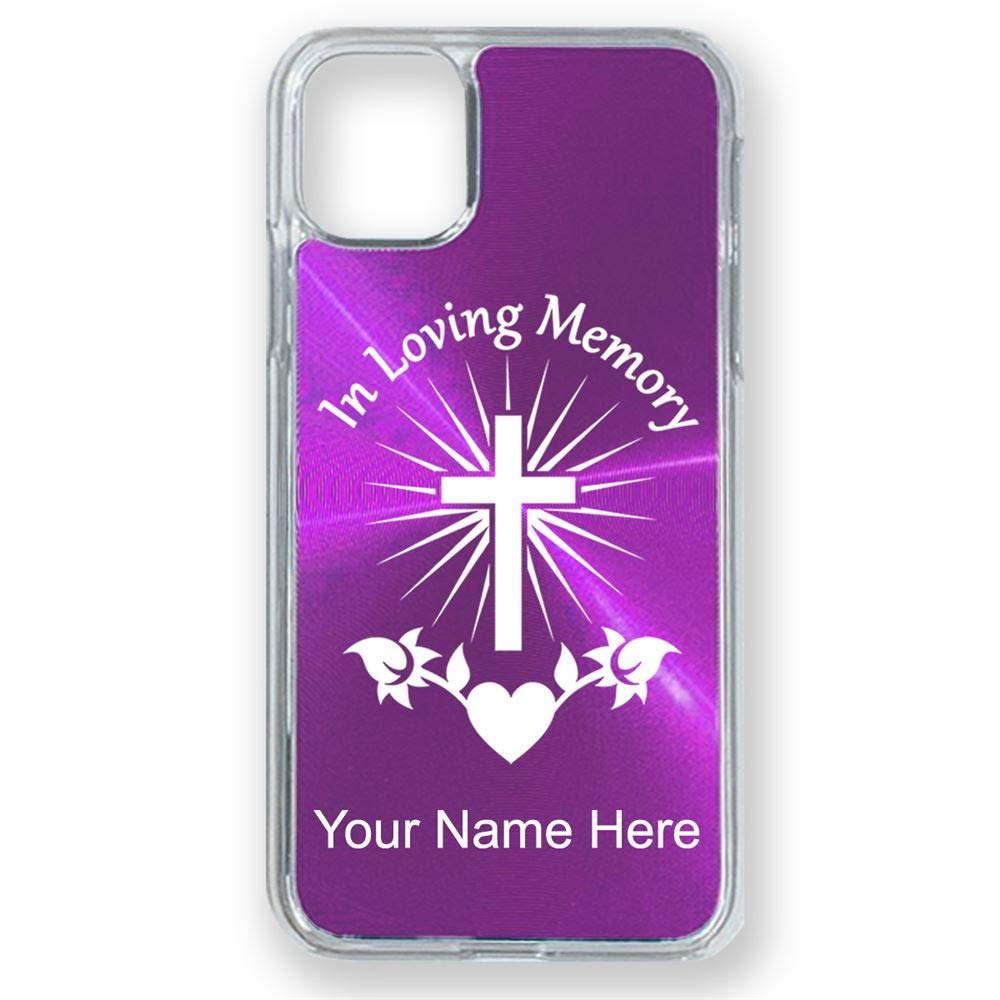 Personalized Engraved iPhone 11 Pro Case - Purple, In Loving Memory Gift, Slim Protective Cover for Daily Use & Special Occasions