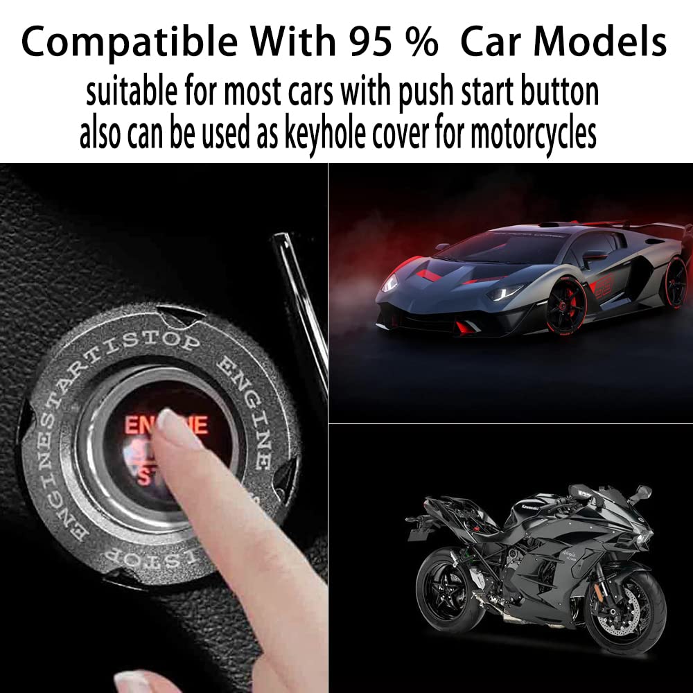 USA Flag Car Push Start Button Cover - Rotary Engine Start Stop Button Protector - American Skull Design Interior Accessory for Cars, Trucks & SUVs | Perfect for Patriotic Drivers & Car Enthusiasts