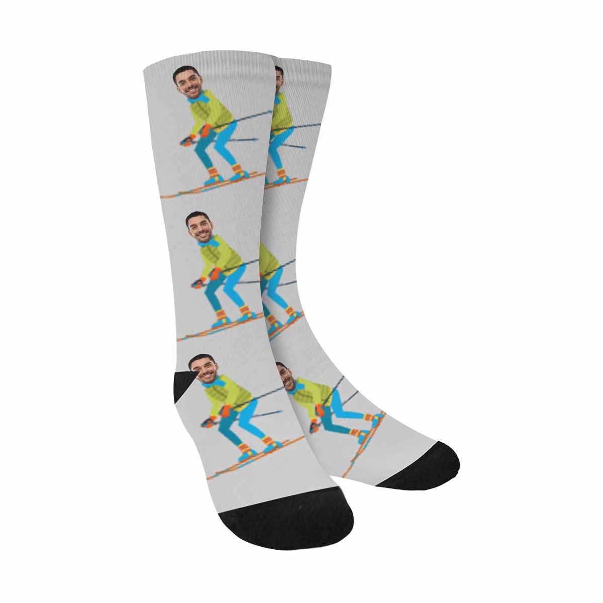 Custom Photo Socks with Faces - Funny Personalized Printed Crew Socks for Men & Women - Unique Birthday & Holiday Gifts - Perfect for Christmas, Valentine's Day & Anniversary Presents