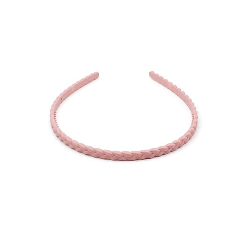 Women's Fashion Braided Plastic Twist Thin Headbands - 6pcs Set, Glitter Hairbands & Elastics for Thick or Fine Hair - Perfect for Workouts, Yoga, Office & Everyday Styling