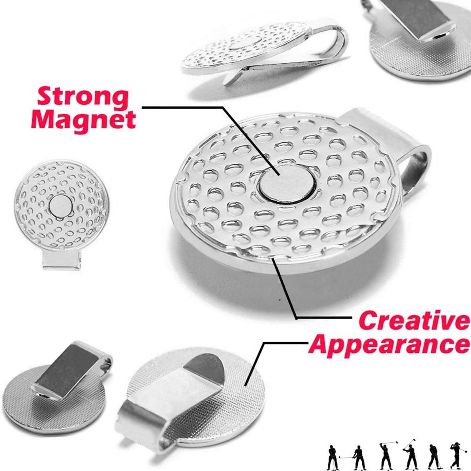 Premium Golf Ball Markers with Hat Clips & Storage Box - Magnetic Golf Accessories Set for Men & Women - Perfect Golf Gifts for Players & Enthusiasts - Ideal for Tournaments, Practice & Casual Play