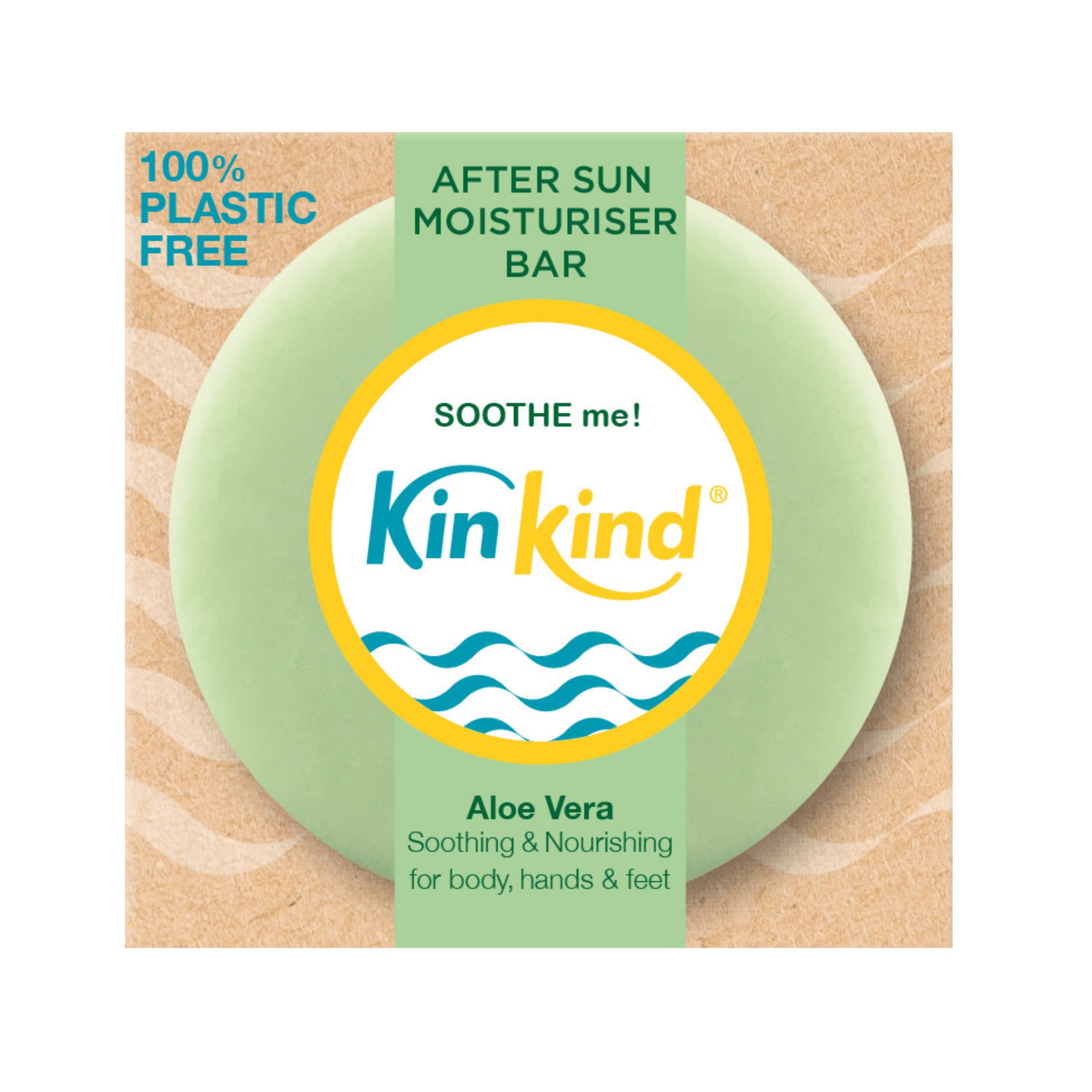 KinKind SOOTHE Me! Aloe Vera After Sun Lotion Bar - Vegan, Cruelty-Free with Shea & Cocoa Butter for Sunburn Relief & Skin Nourishment | No Leak Plastic-Free | Perfect for Beach, Pool & Outdoor Activities
