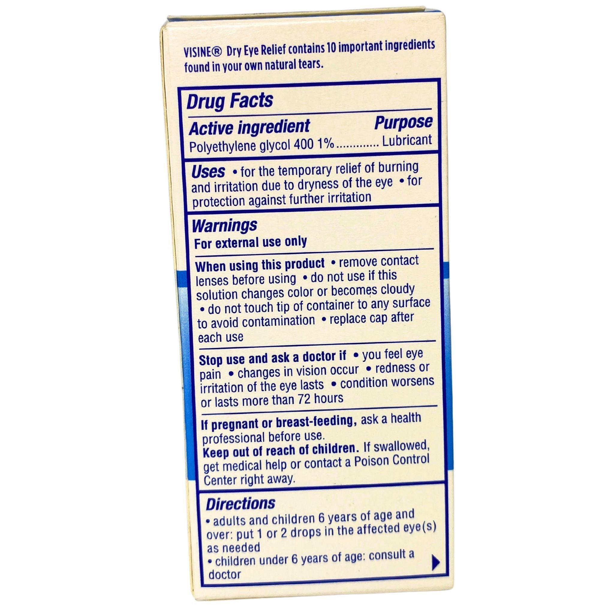 Visine Dry Eye Relief Drops - Moisturizes & Soothes Dry, Gritty Eyes | Works Like Natural Tears | 1/2 oz (21-Pack) | Perfect for Office Workers, Gamers & Contact Lens Wearers