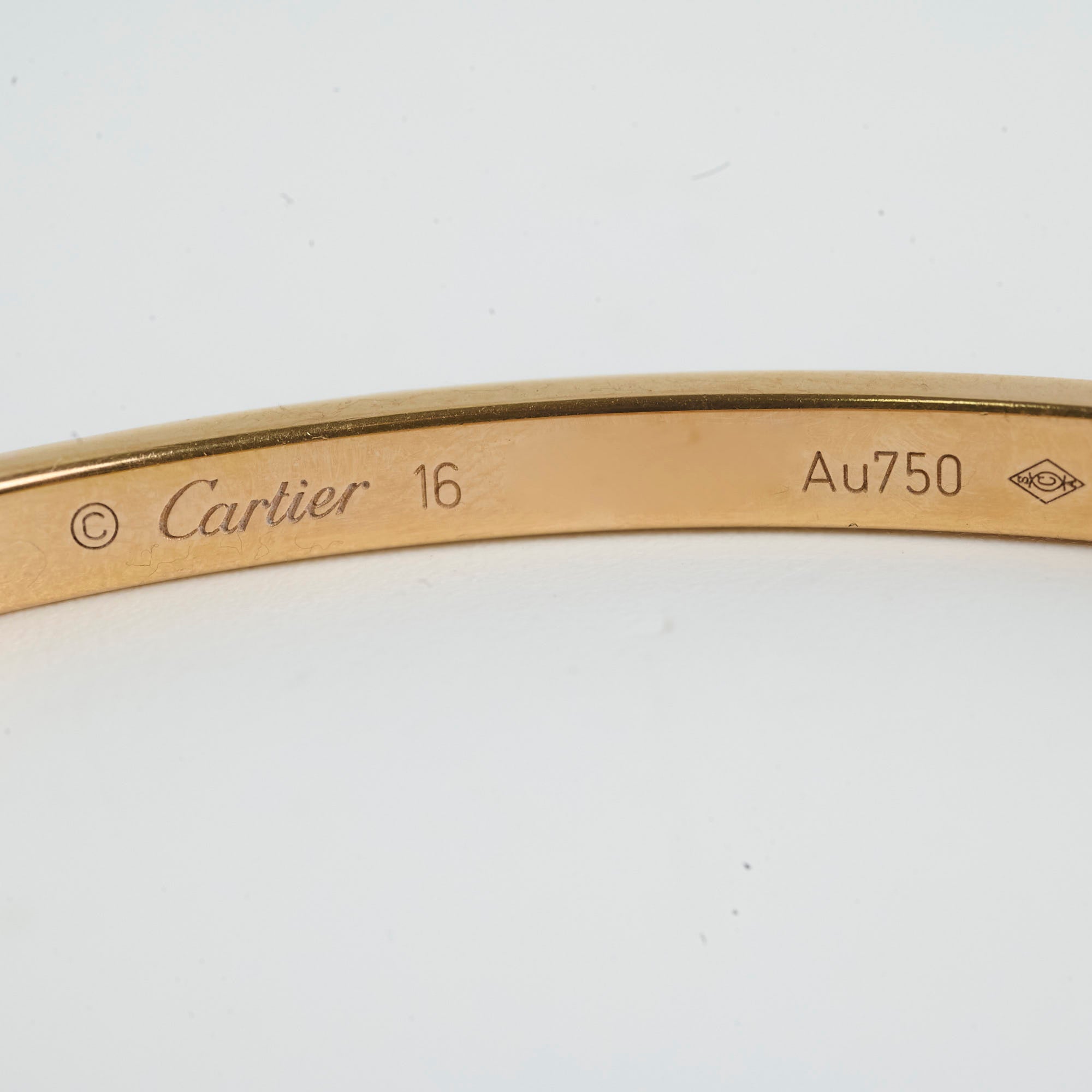 Cartier Small Love Bracelet with 10 Diamonds - Size 16 | Luxury Gold Bangle for Women, Anniversary Gift & Special Occasion Jewelry
