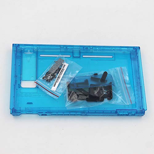 Nintendo Switch Replacement Faceplate Case - Hard Shell Front & Back Cover with Buttons Kit (Clear Blue) - Perfect for Console Protection & Customization