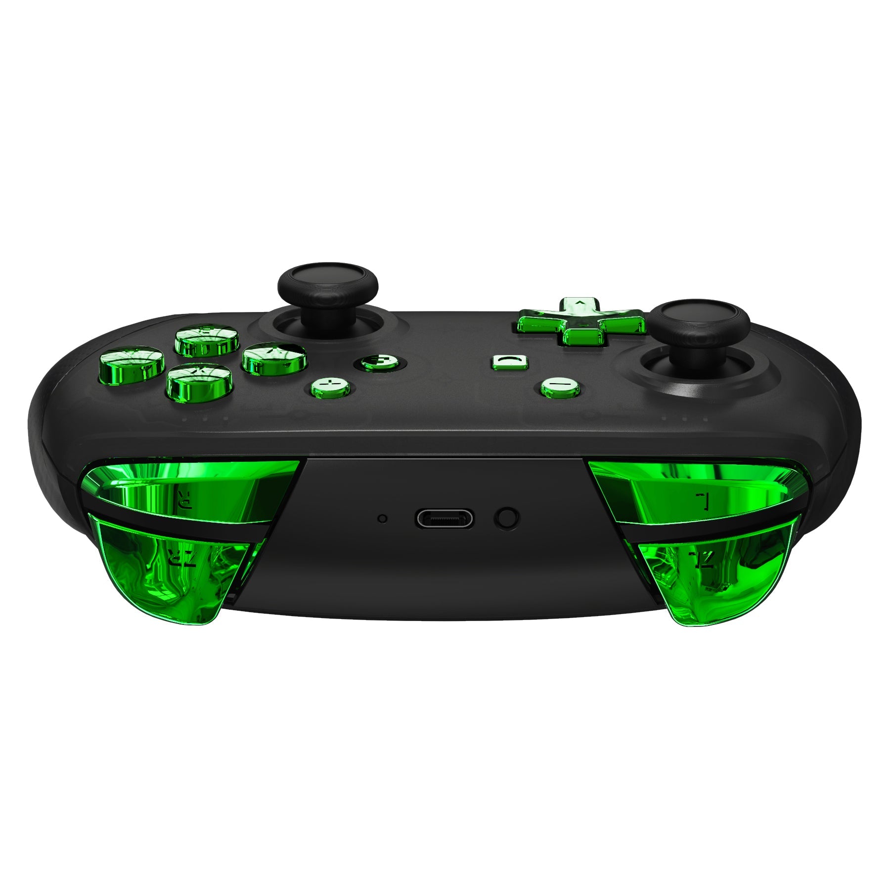 eXtremeRate DIY Replacement Full Set Buttons for Nintendo Switch Pro Controller - Chrome Green Glossy | Upgrade Your Gaming Experience for Enhanced Performance & Comfort