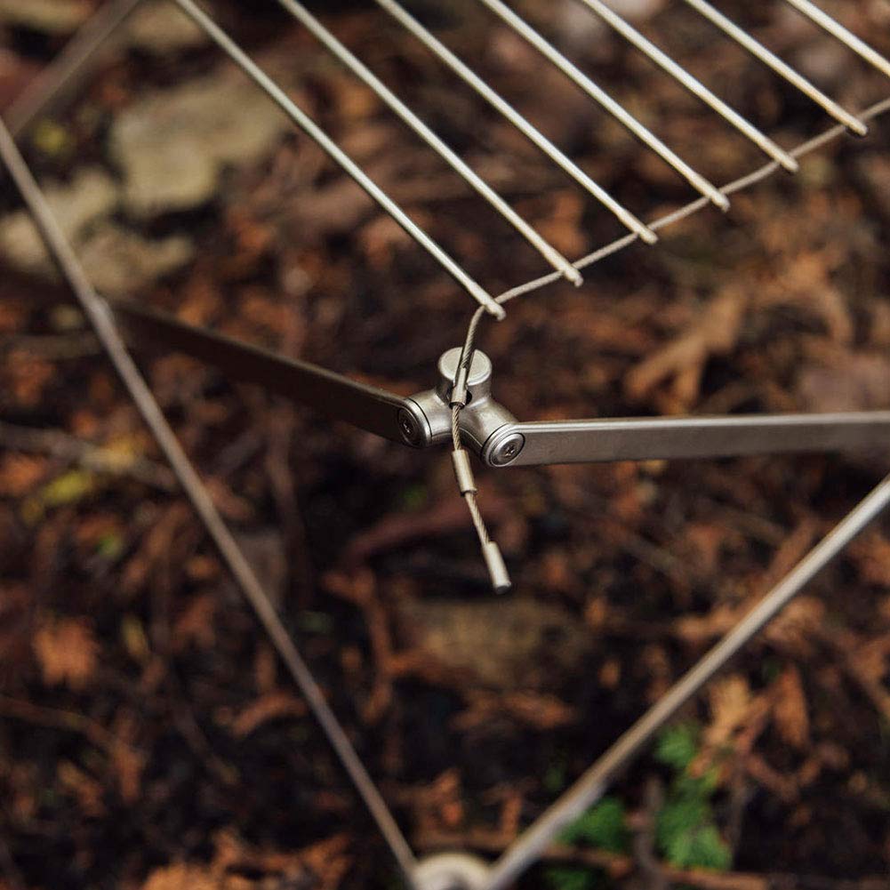 Wolf and Grizzly Portable Folding Grill & Fire Set - Compact Camping Grill for Backpacking, Hiking, Survival & Outdoor Cooking | Lightweight Fire Pit Grill Grate for Campfire, Picnic, Tailgating & Bushcraft Adventures | Perfect for RV Trips, Beach BBQs & Backyard Camping