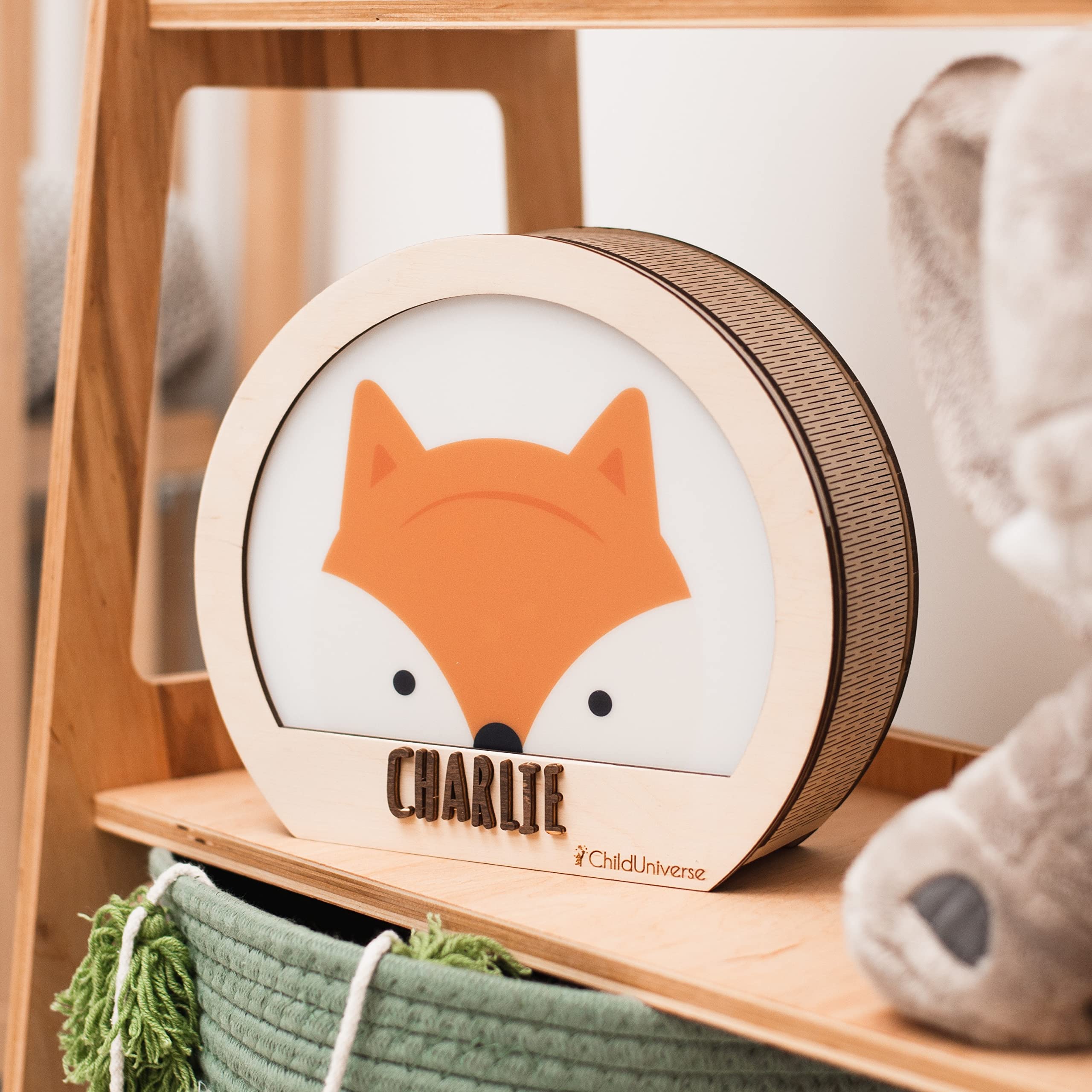 Personalized Fox Night Light for Kids - Nursery Lamp, Baby Boy Room Decor, Unique Birthday Gift for Nephew - Perfect for Bedtime, Nursery Lighting & Children's Room Decoration