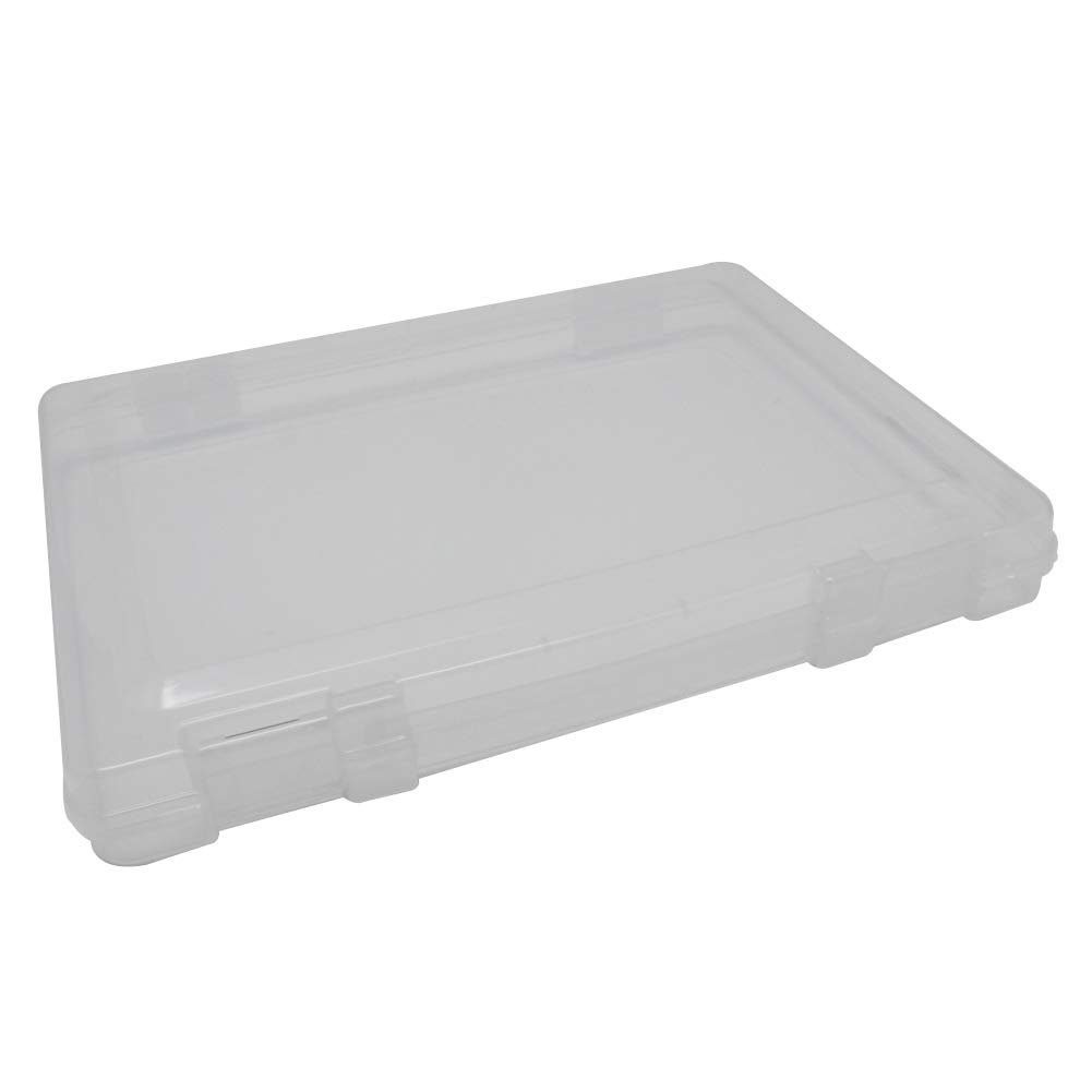 Utoolmart 12.2 x 9.1 x 1.8 Inches Translucent Plastic Tool Box Organizer - Hardware Storage for Screws, Bolts, Nuts, Nails, Beads & Jewelry (1 Pack) - Perfect for Home Garage, Workshop & DIY Projects