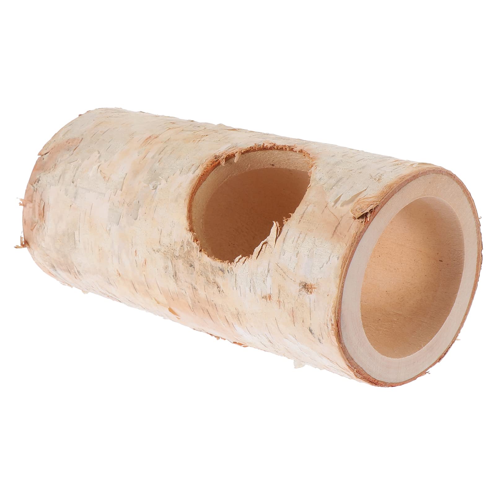 Balacoo Natural Wooden Hamster Tunnel Toy - Small Animal Exercise Tube & Chew Toy for Hamsters, Rabbits, Guinea Pigs - Wooden Hollow Trunk Hideout for Pet Shelter & Play - Perfect for Cage Enrichment & Small Animal Entertainment