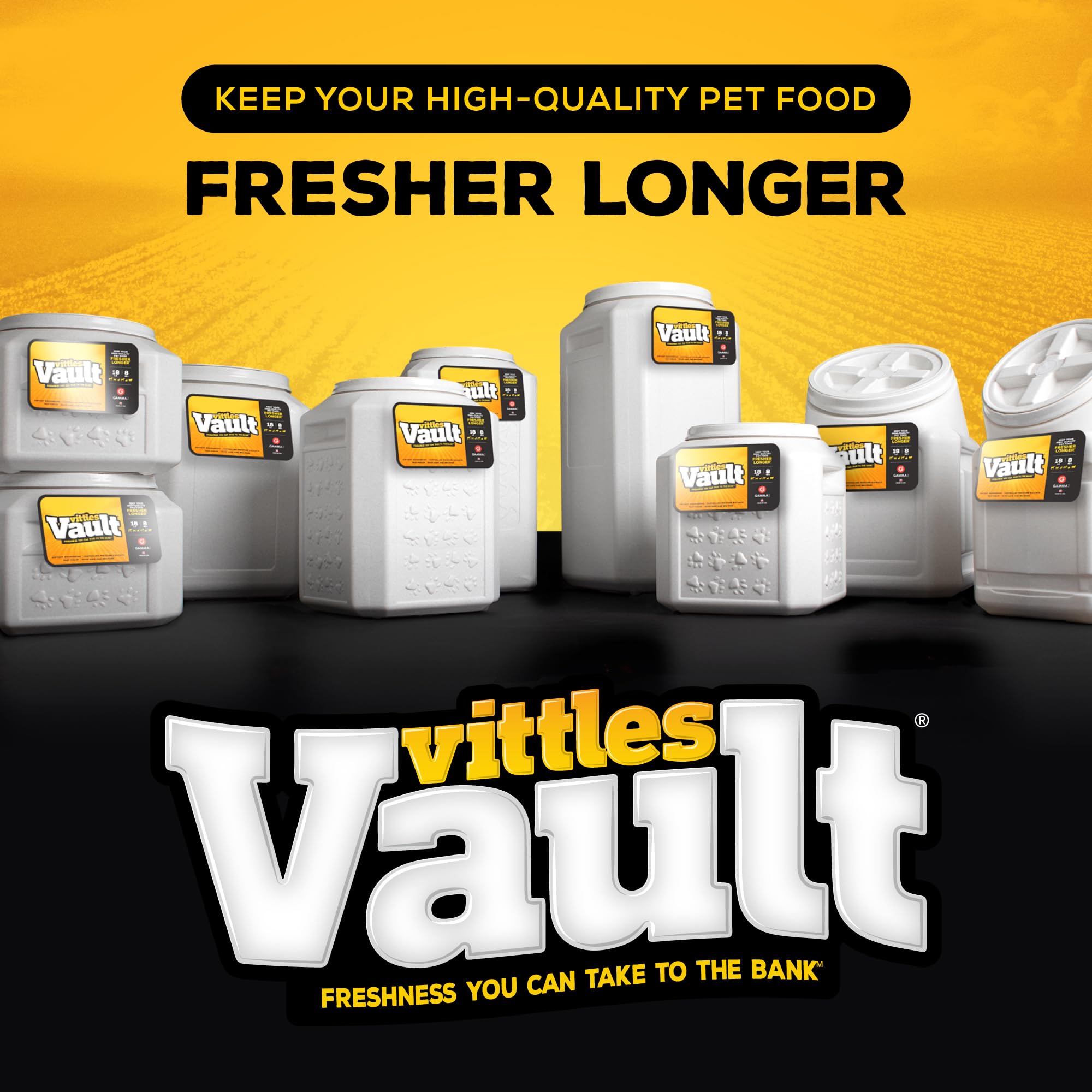 Gamma2 Vittles Vault Airtight Pet Food Storage Container for Dogs & Cats - 80lb Capacity, BPA-Free, USA Made (14