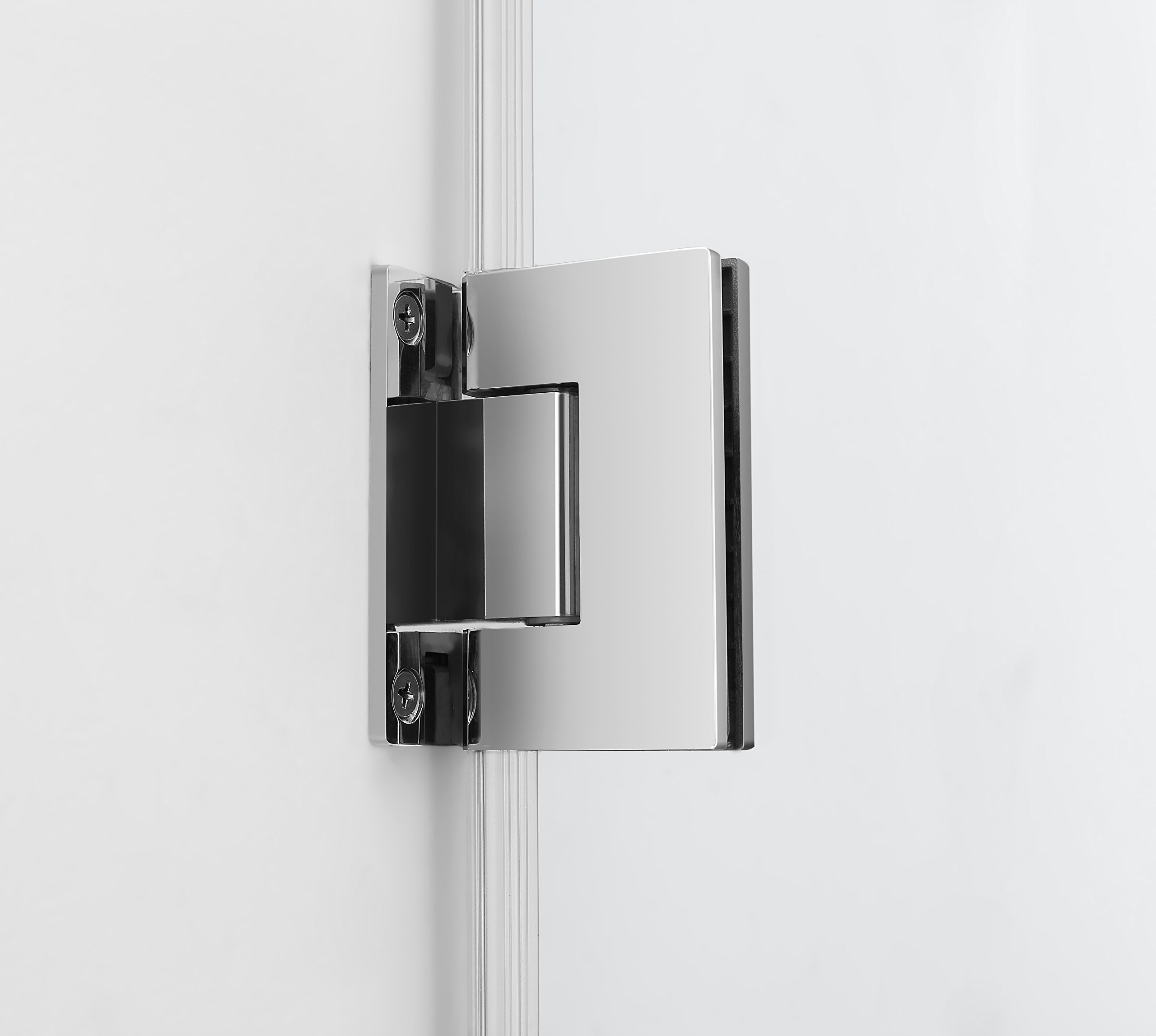 Frosted Glass Aston Belmore GS Frameless Hinged Shower Door with Shelves - Modern Bathroom Upgrade for Spa-Like Experience