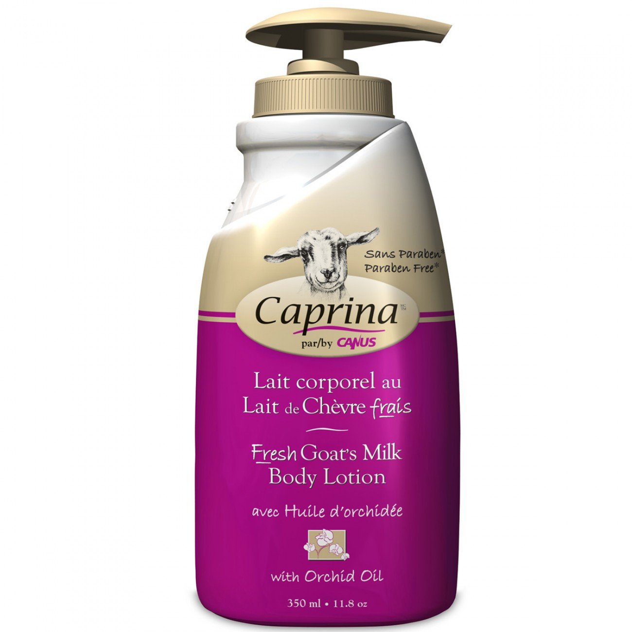 Caprina Fresh Goat's Milk Body Lotion with Delicate Orchid Flower Oil, 350ml - Hydrating & Nourishing Moisturizer for Dry Skin - Perfect for Daily Use & Spa Nights