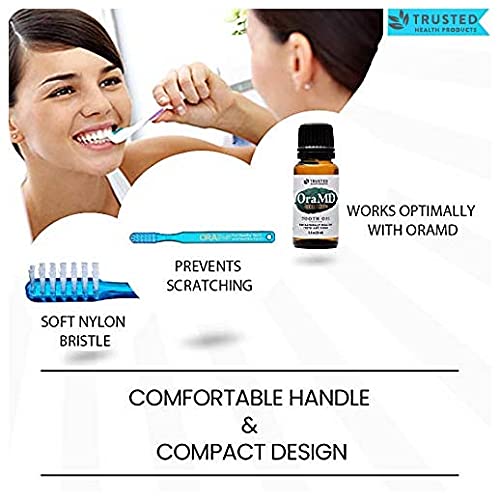 OraMD Soft Bristle Toothbrush for Sensitive Teeth & Gums - Gentle Nylon Bristles Adult Toothbrush - 6 Pack | Dentist-Recommended for Daily Oral Care, Travel & Family Use