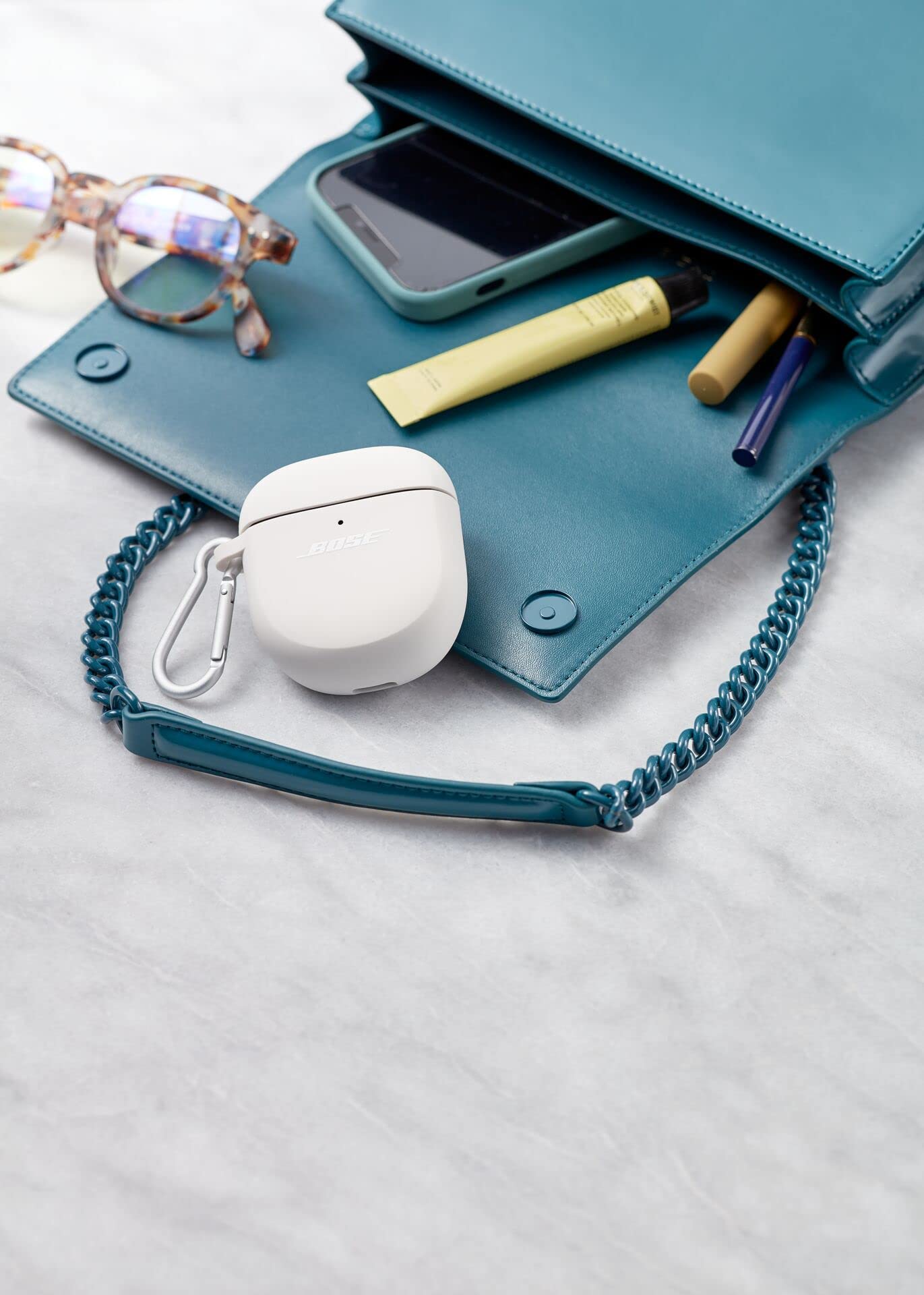 Bose QuietComfort Earbuds II Wireless Noise Cancelling Earbuds - Soapstone Color with Protective Case Cover | Perfect for Travel, Workouts & Daily Commute