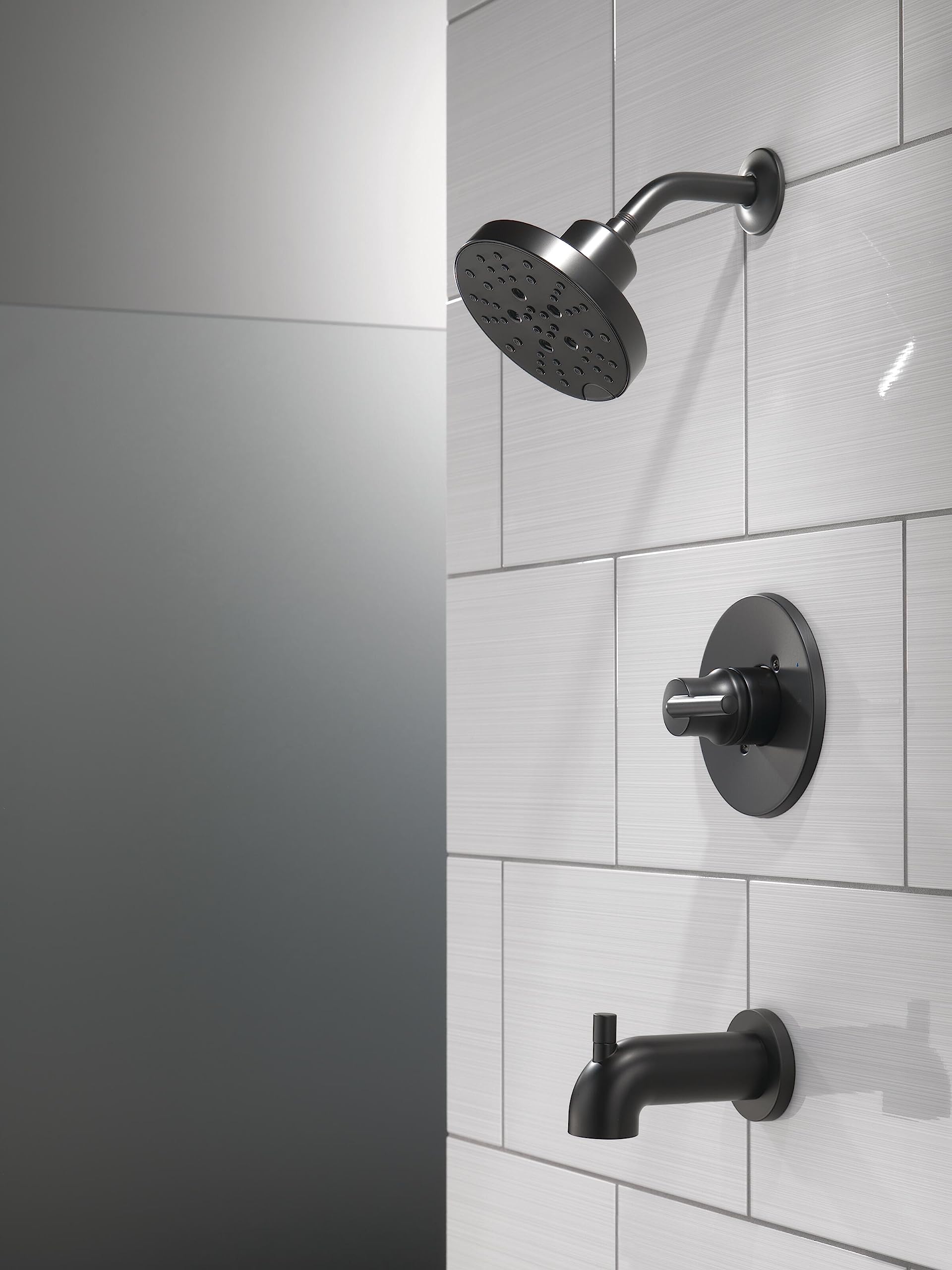 Premium Matte Black Shower Faucet Set with Valve - Complete Bathroom Shower Fixtures Kit (T14459-BLLHD) for Modern & Luxury Home Renovation - Perfect for Master Bath, Guest Bath & Spa-Like Shower Experience