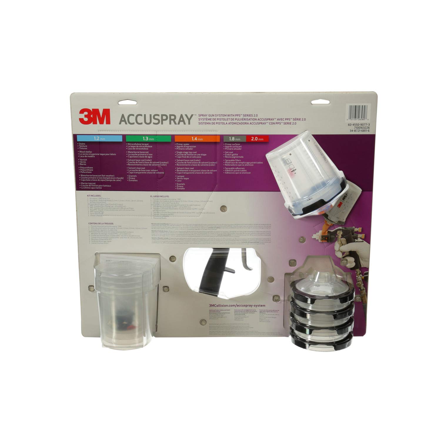 3M Accuspray Paint Spray Gun System with PPS 2.0 - 26580 Standard 22oz Kit (1 Gun, 1 Cup, 5 Lids/Liners, 5 Nozzles, 3 Plugs) - Professional Automotive, Furniture & Cabinet Painting Tool - Perfect for DIY Projects, Home Renovation & Auto Body Repair