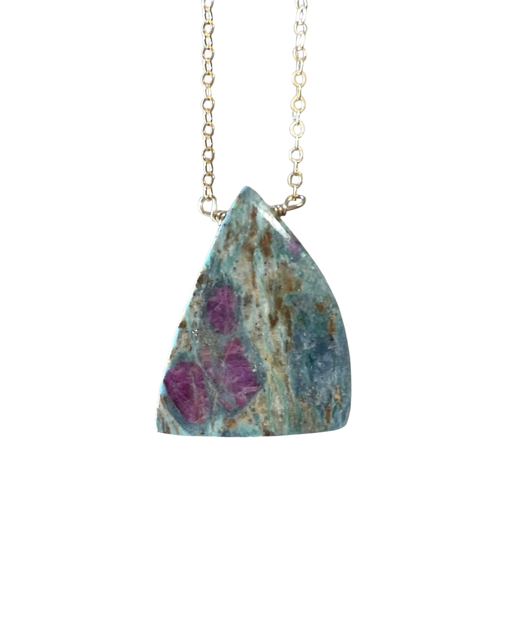 Ruby in Fushite Necklace - 14K Gold Filled Elegant Jewelry for Women, Perfect for Weddings, Parties & Special Occasions