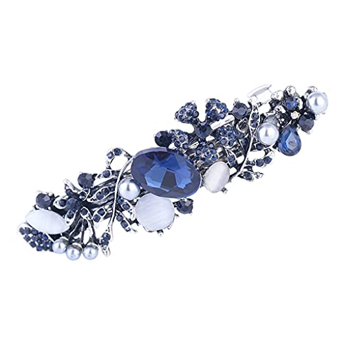 Elegant Rhinestone Hair Barrettes for Women - Pearl Flower Hair Clips for Wedding, Prom & Formal Events | Secure Hold Hair Clasps with Fancy Design