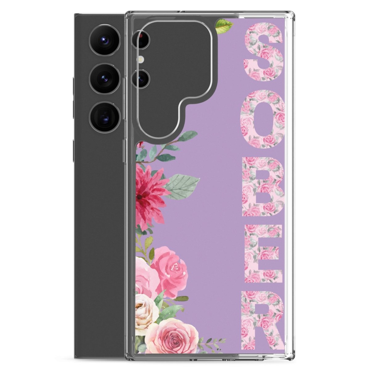 SOBER Rose Gold Chinoiserie Floral Samsung Phone Case - Clear Protective Cover for Galaxy S23/S22/S21 - Stylish & Durable for Everyday Use