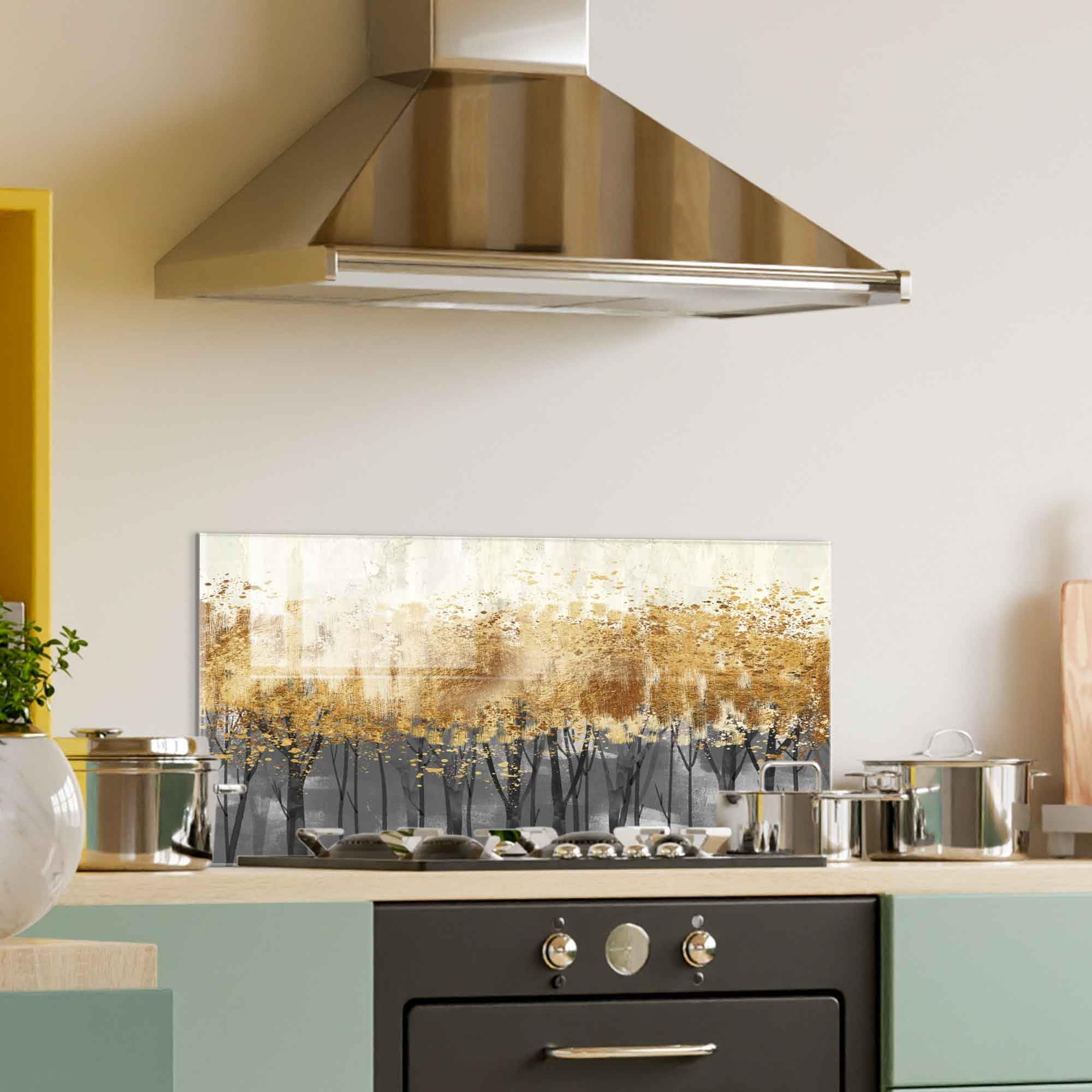 Tempered Glass Kitchen Backsplash - Heat-Resistant Stove Cover & Wall Decor for Modern Kitchens