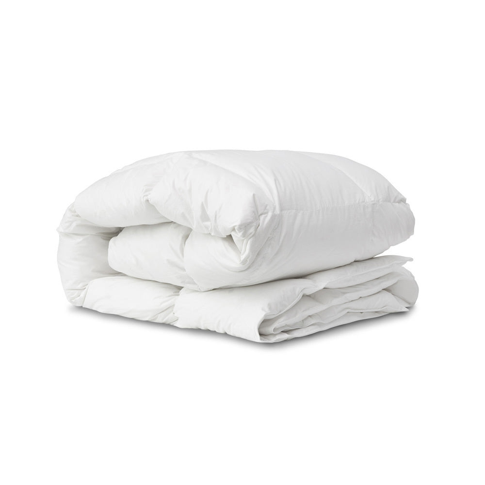 John Cotton Supreme Luxury 85/15 Goose Down & Feather Quilt - Ultra Soft All-Season Comforter for Bedroom, Hotel & Guest Room (Queen Size, White)