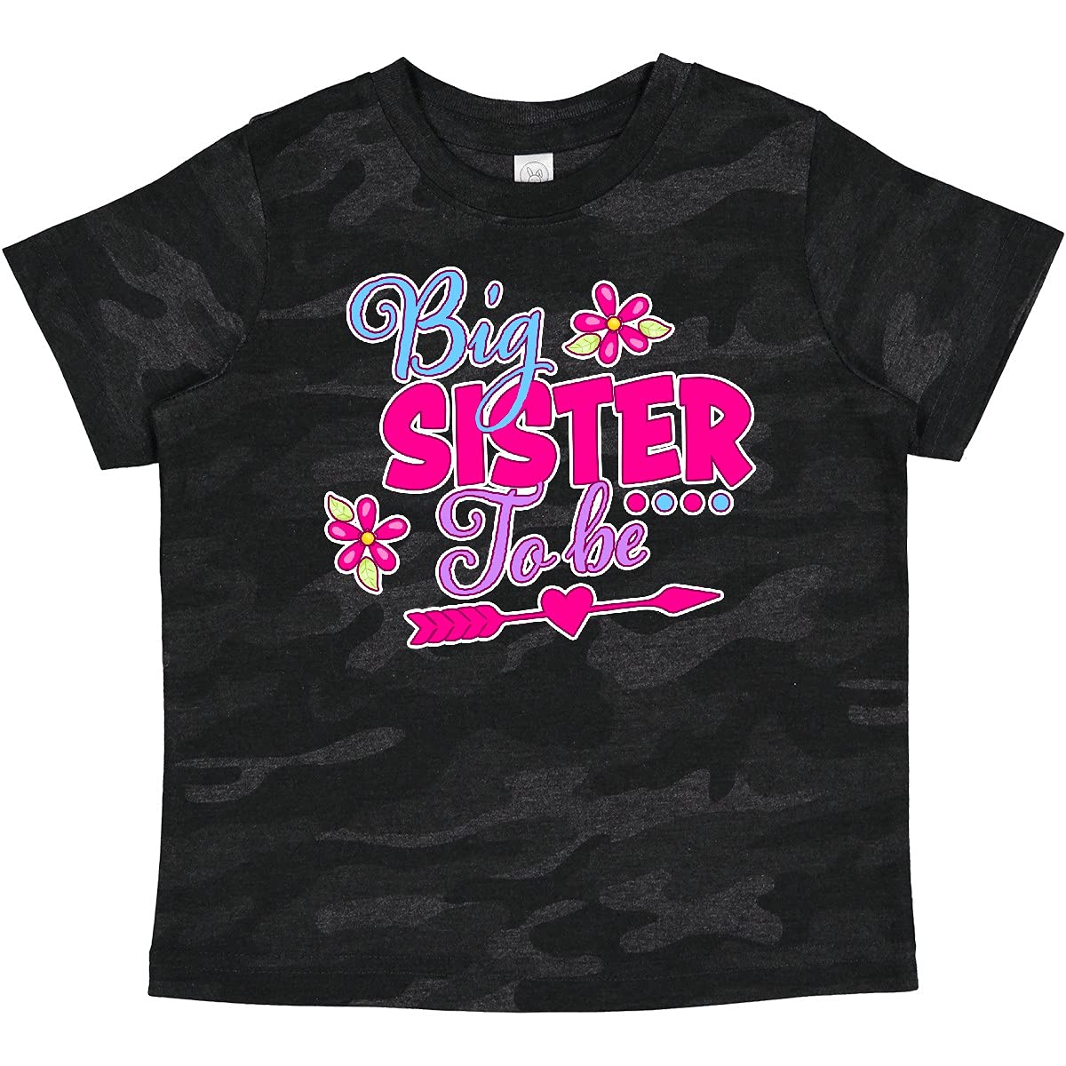 Inktastic Big Sister to Be with Flowers and Arrow Baby T-Shirt – Cute Pregnancy Announcement Gift for Expecting Sisters | Perfect for Baby Showers, Gender Reveals & Newborn Photos