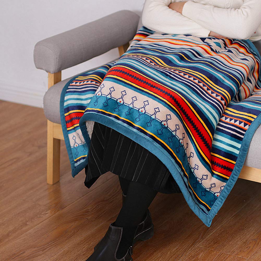 UKELER 50 x 60 Inch Fleece Throw Blanket - Ultra Soft & Warm Bohemian Style Bedspread for Bed, Sofa, Couch - Cozy Home Decor & Office Accent - Perfect for Winter Nights, Movie Time & Gift Giving